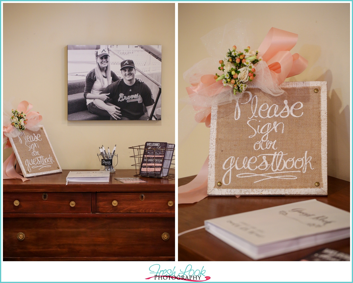 rustic elegance guest book table