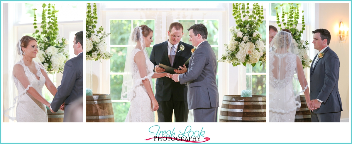 rustic romance wedding ceremony