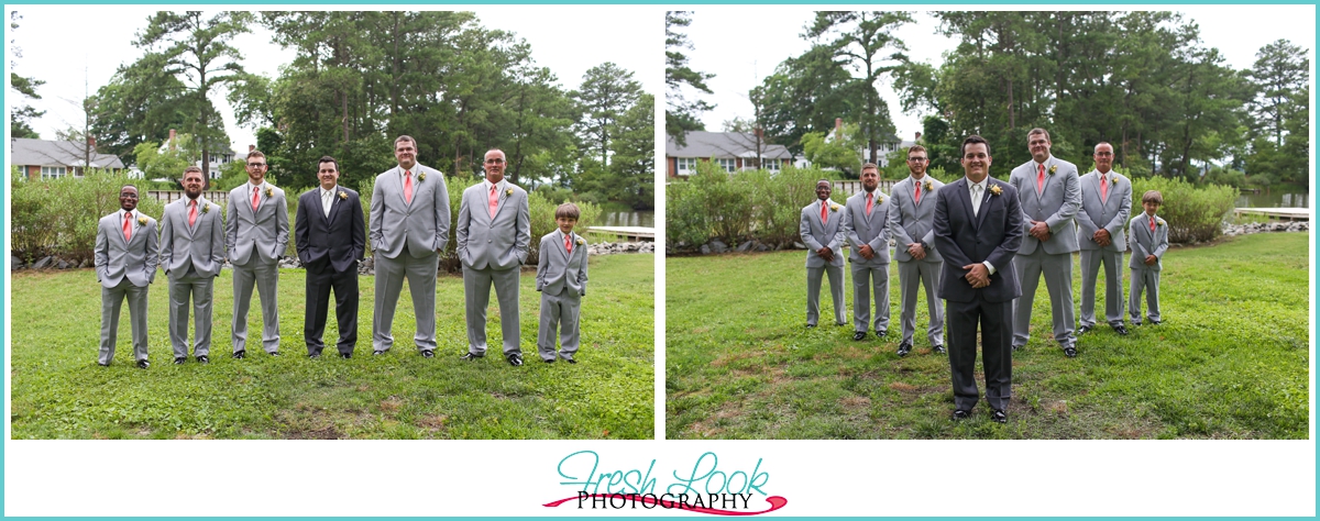 groomsmen posing before the wedding