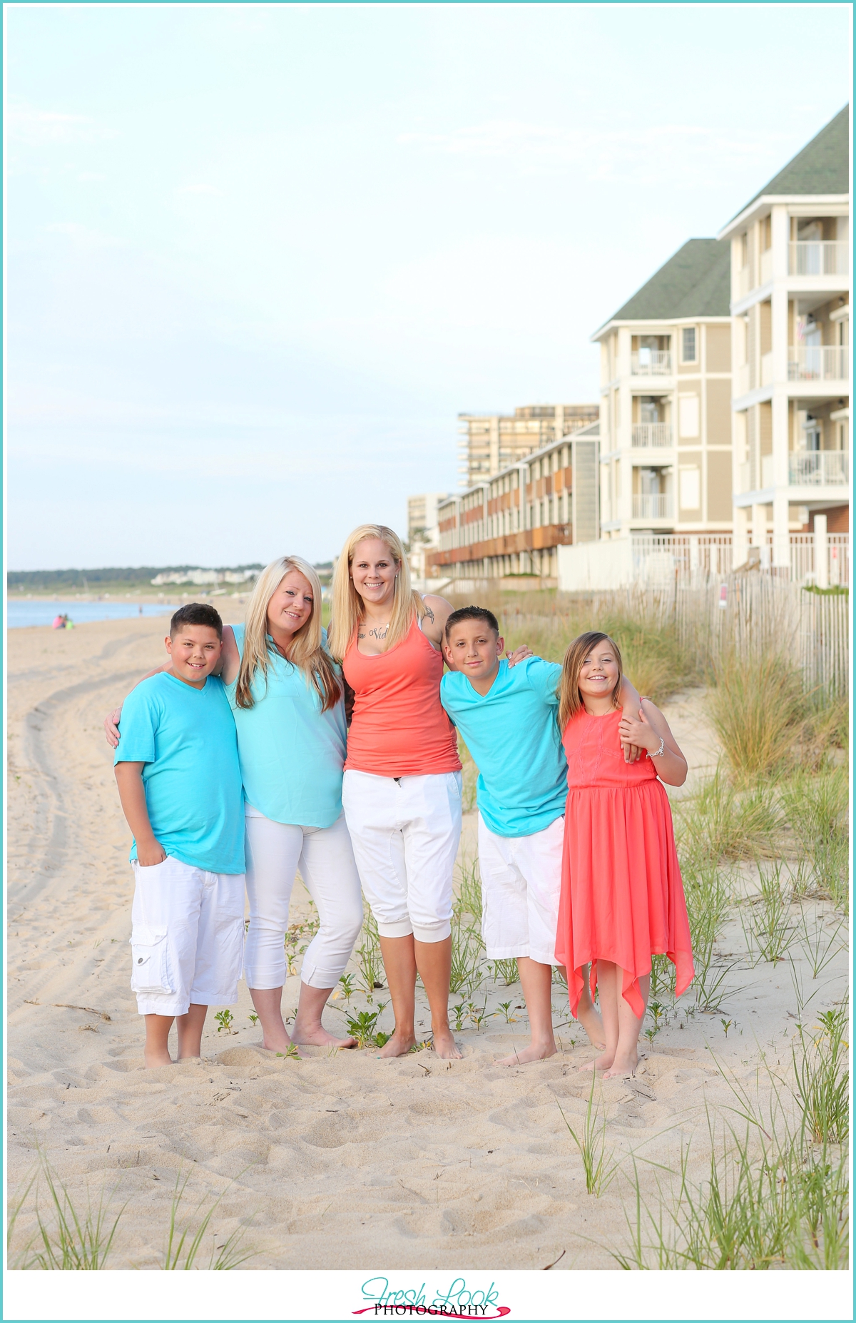 family photos on the beach