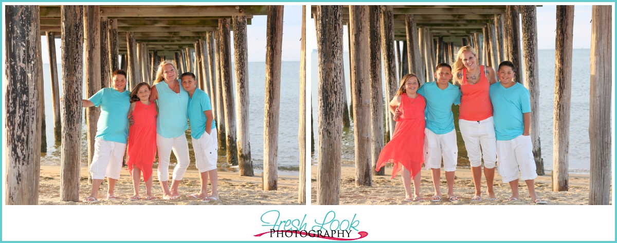 family photos on the beach