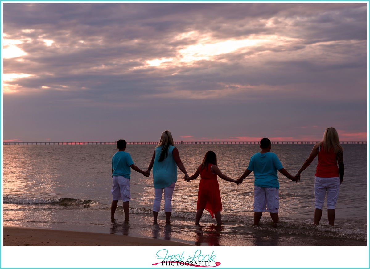 family photos on the beach