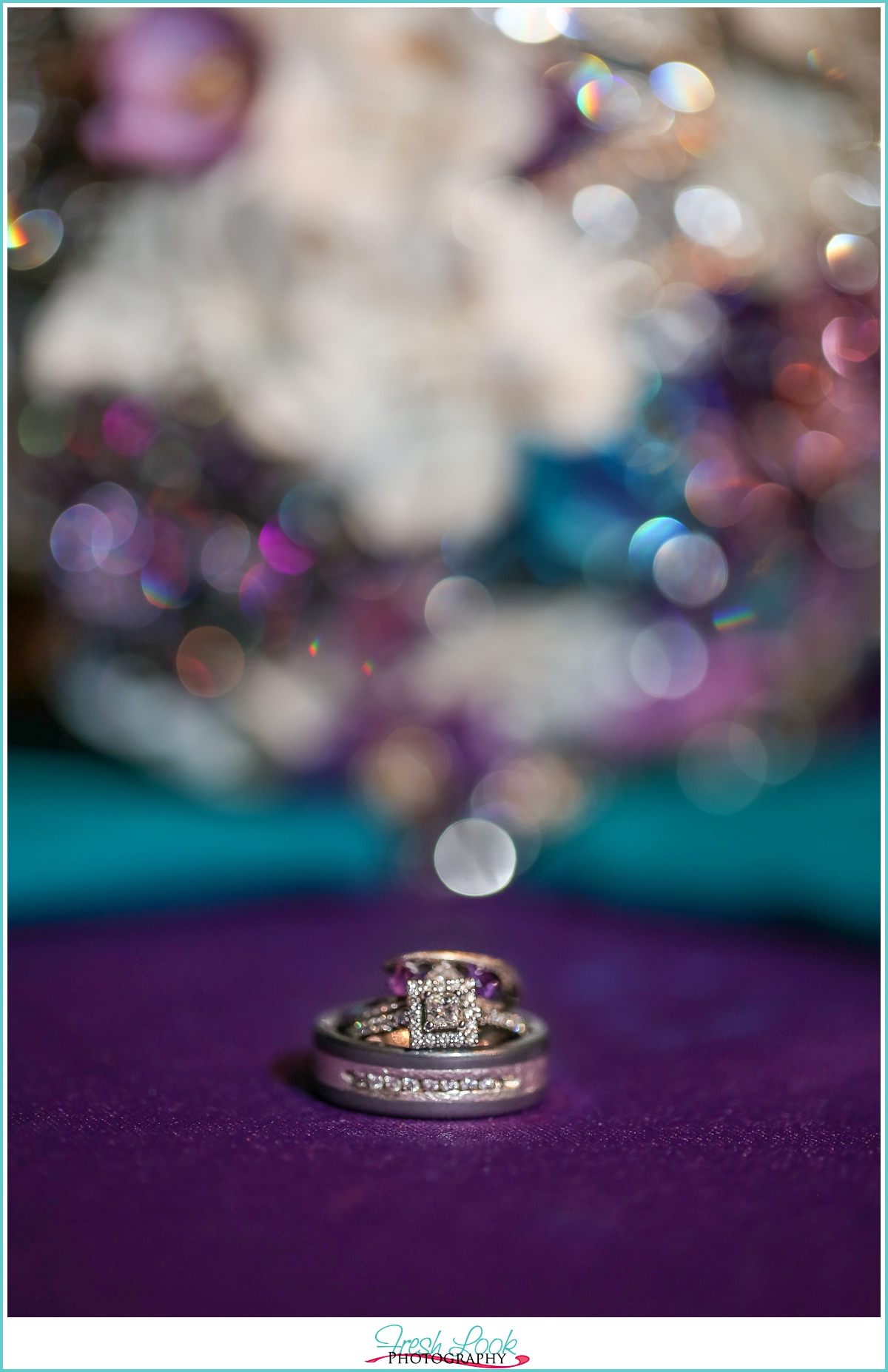 purple and teal wedding colors