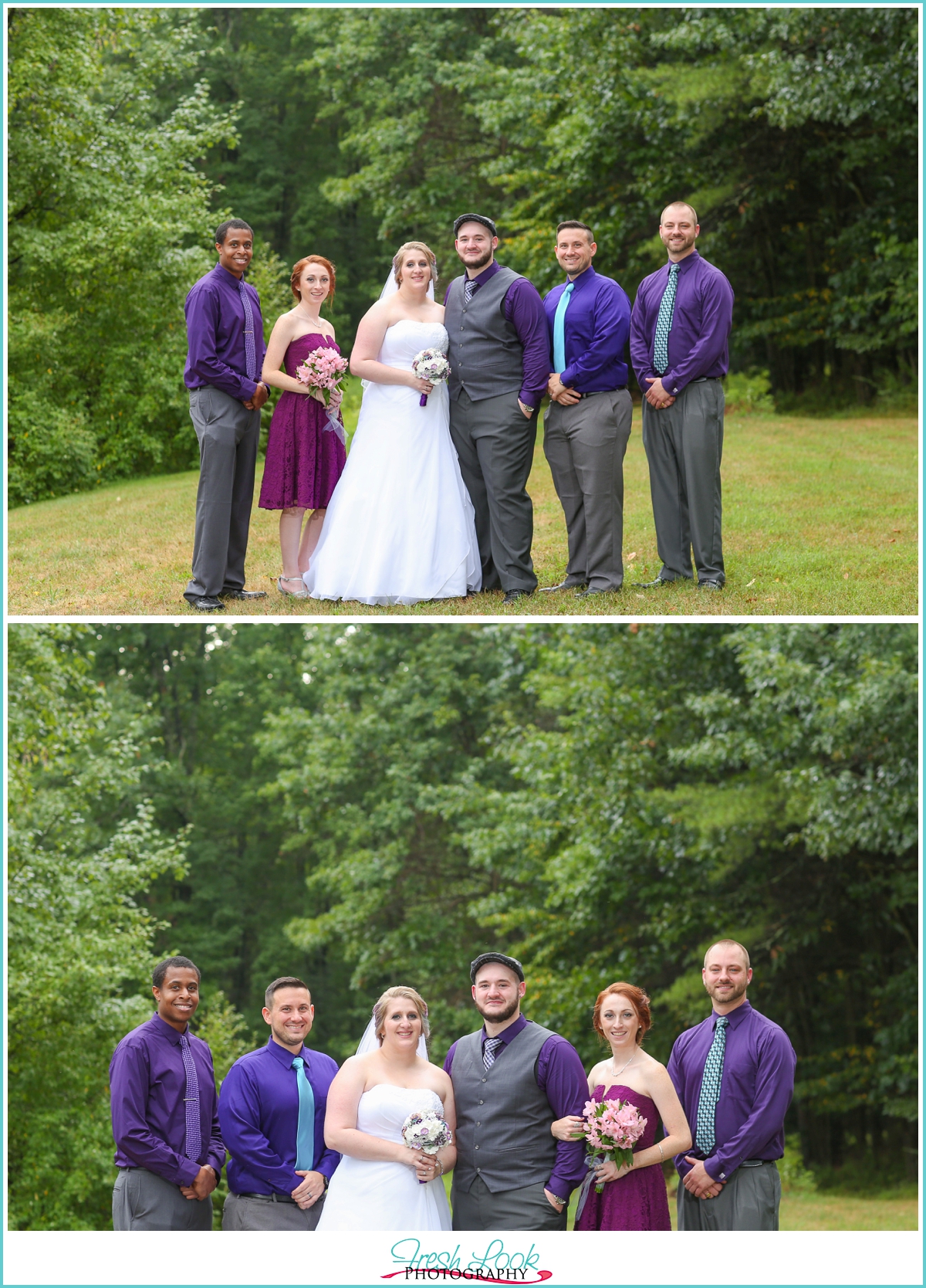 purple wedding party