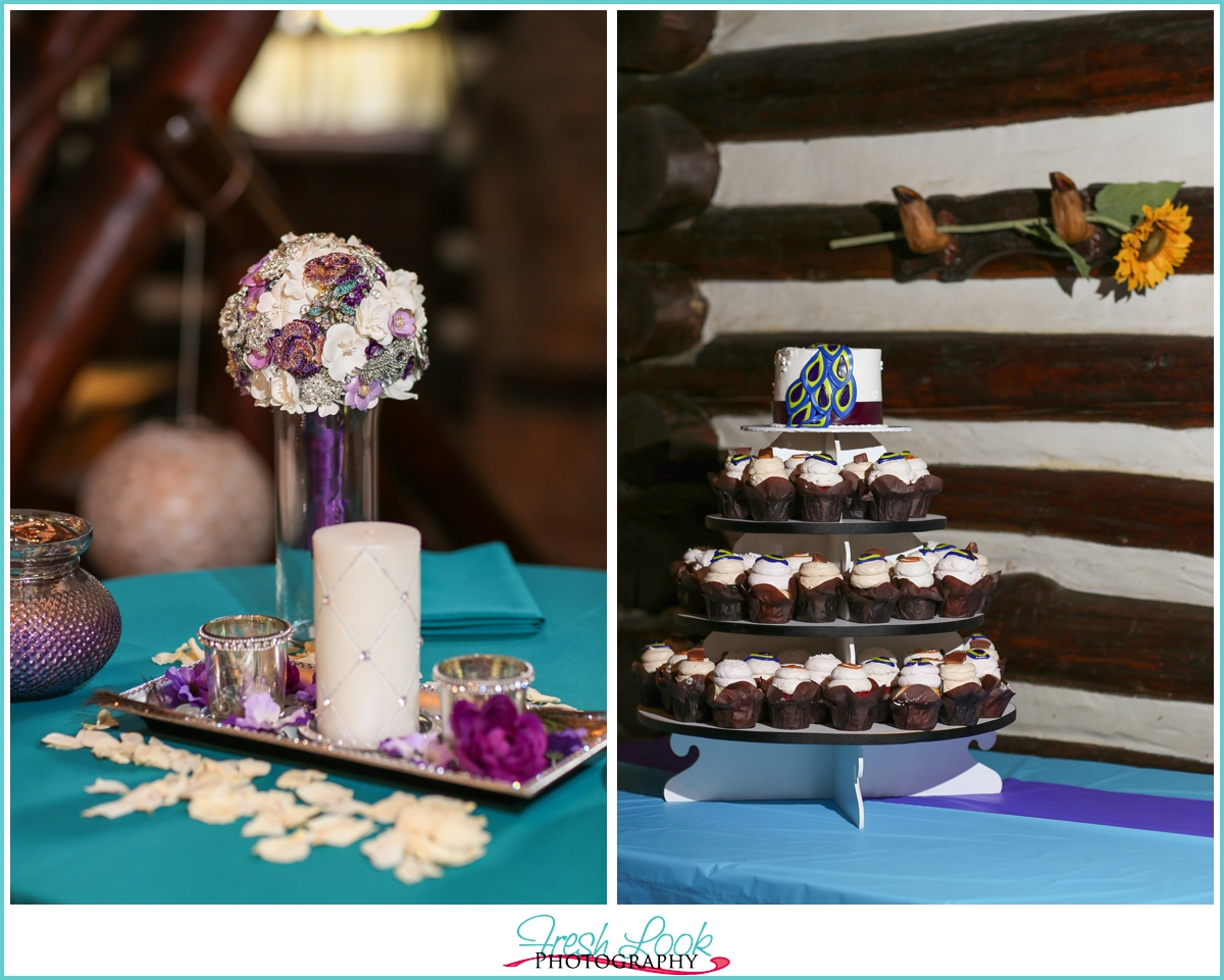 purple and teal wedding colors