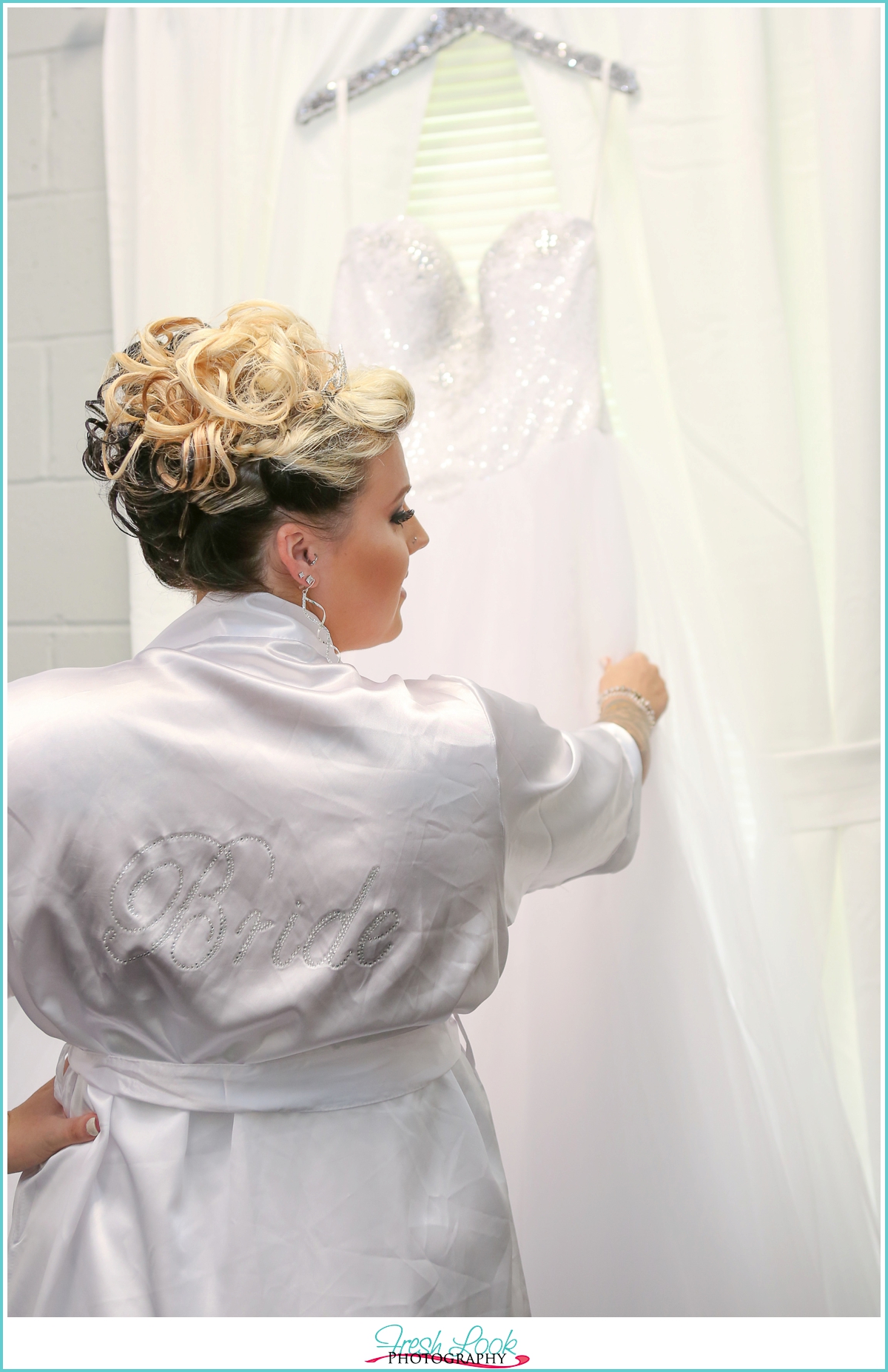 bride in robe