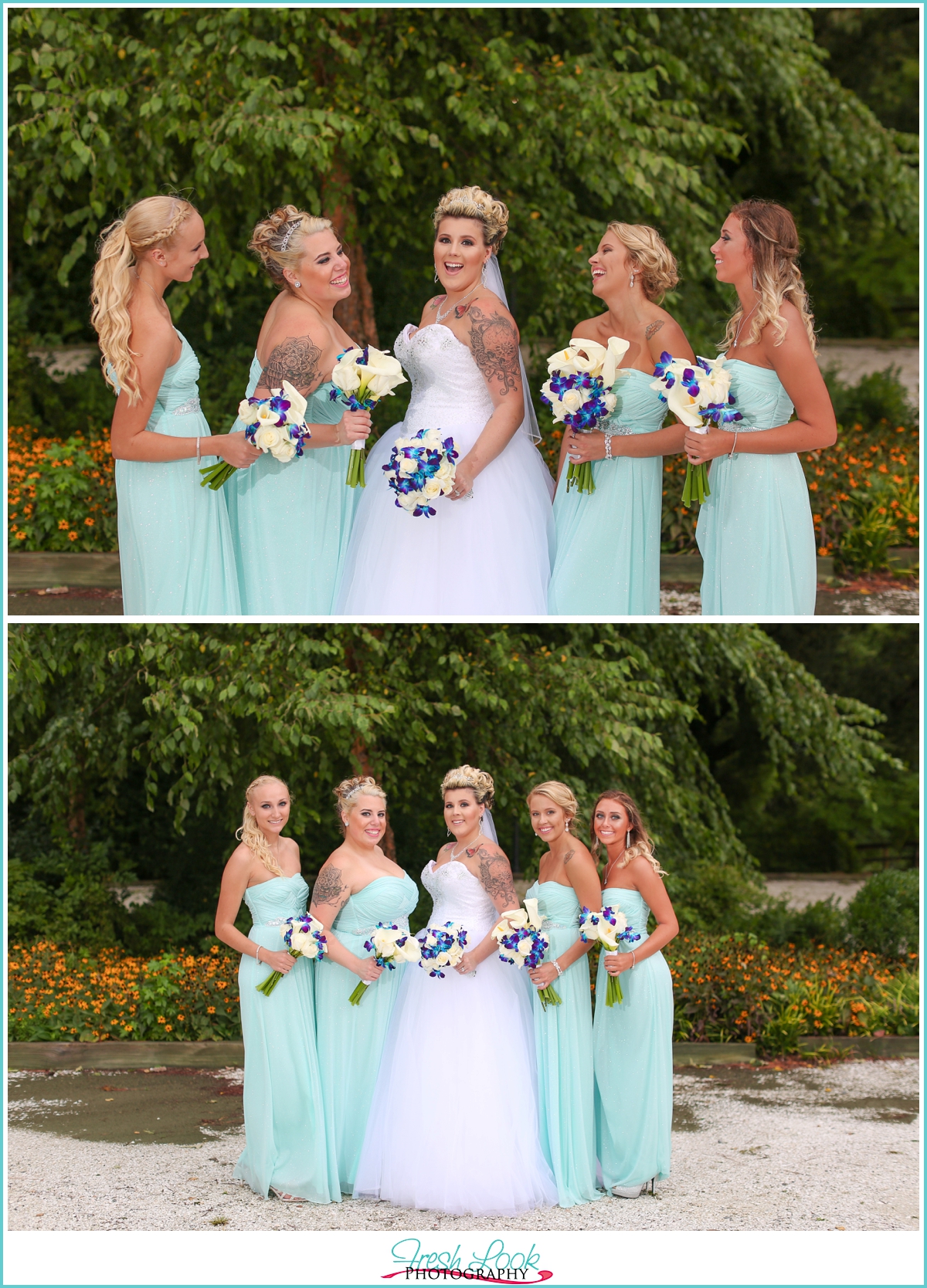 sparkly teal bridesmaid dresses