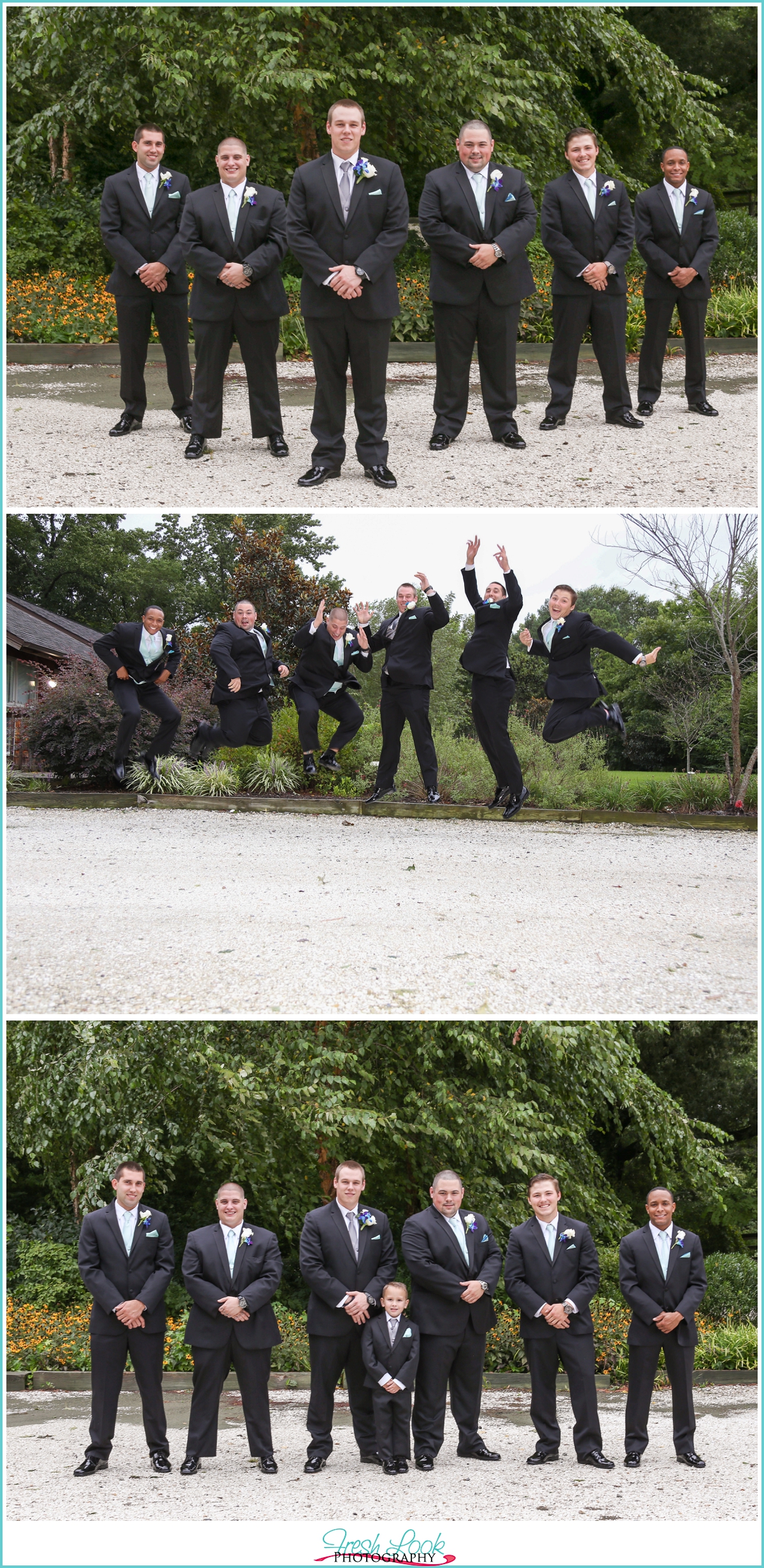 groomsmen jumping