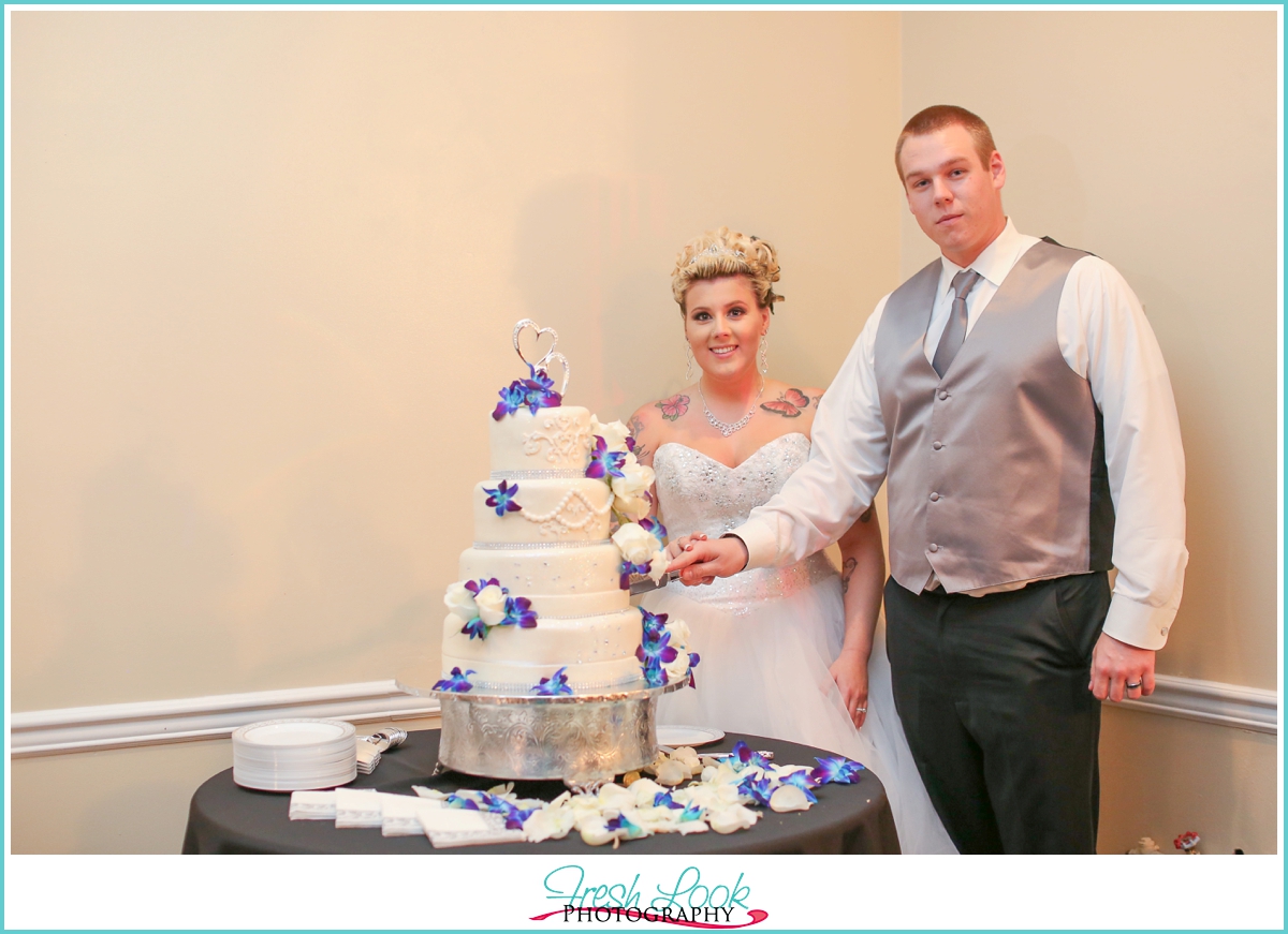 cutting the cake