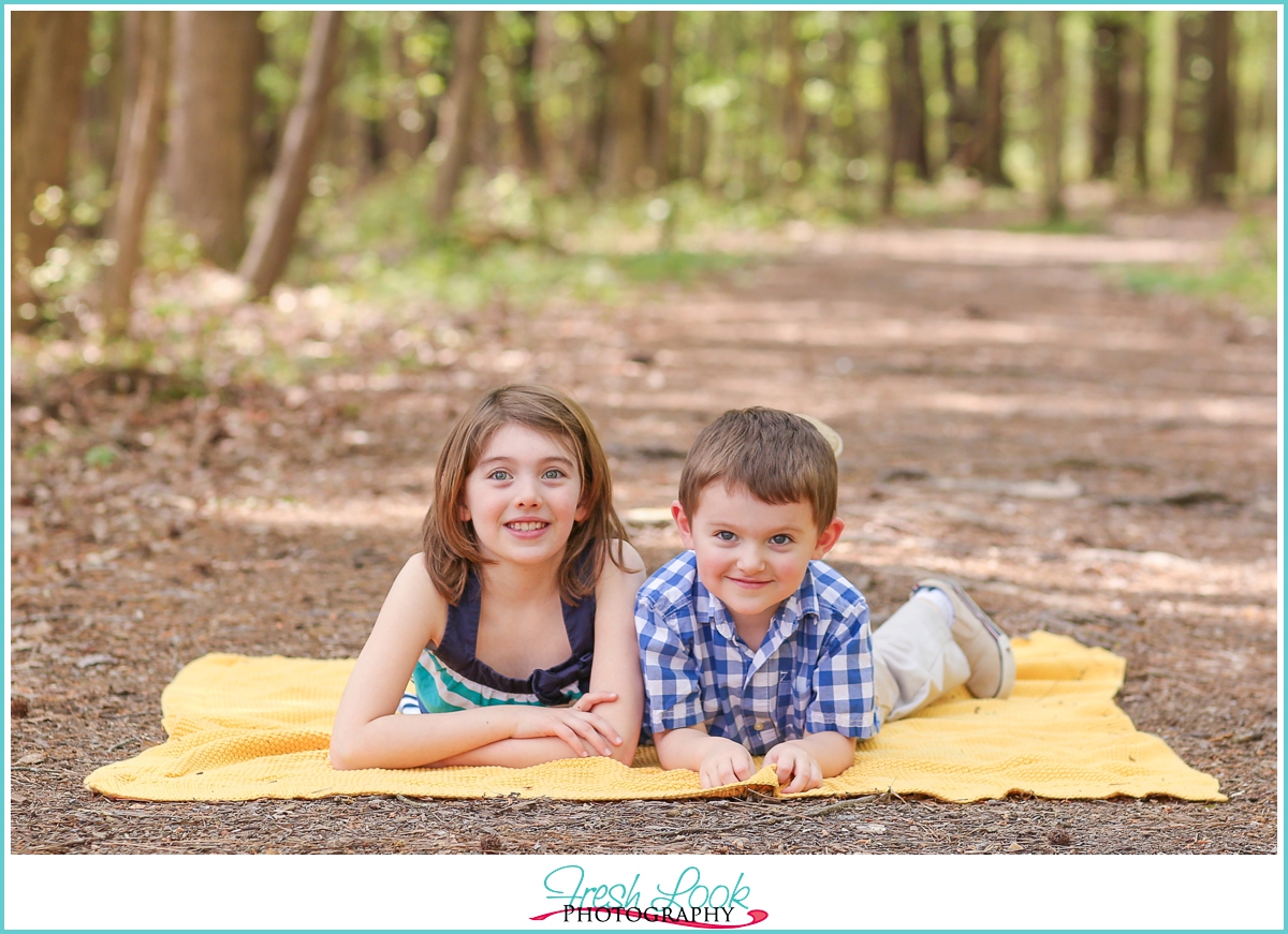 brother and sister in the park