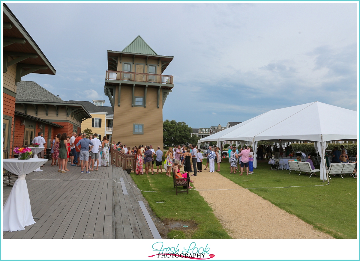 East beach wedding reception