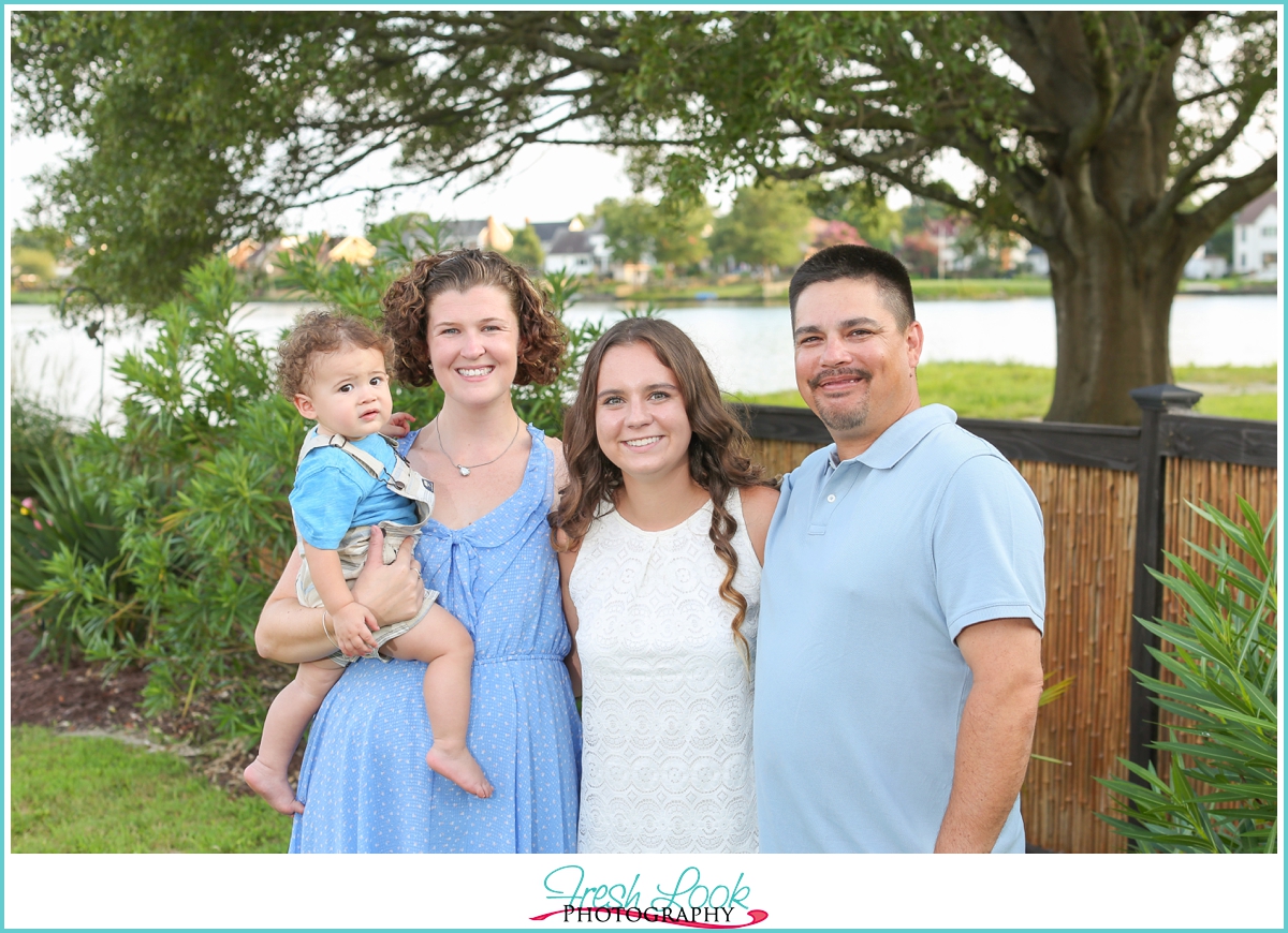 family photos by the lake