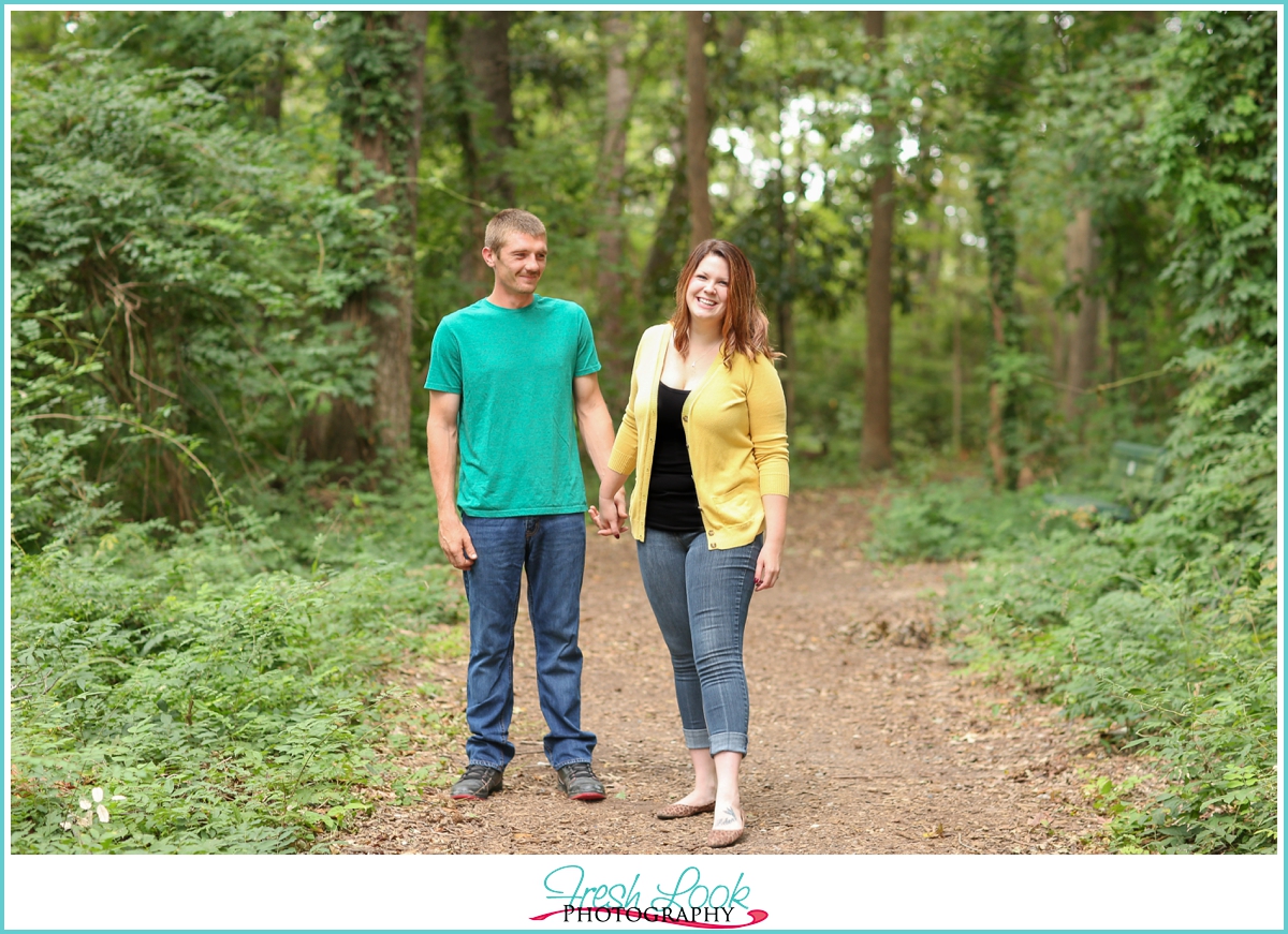 playful Virginia Beach engagement shoot