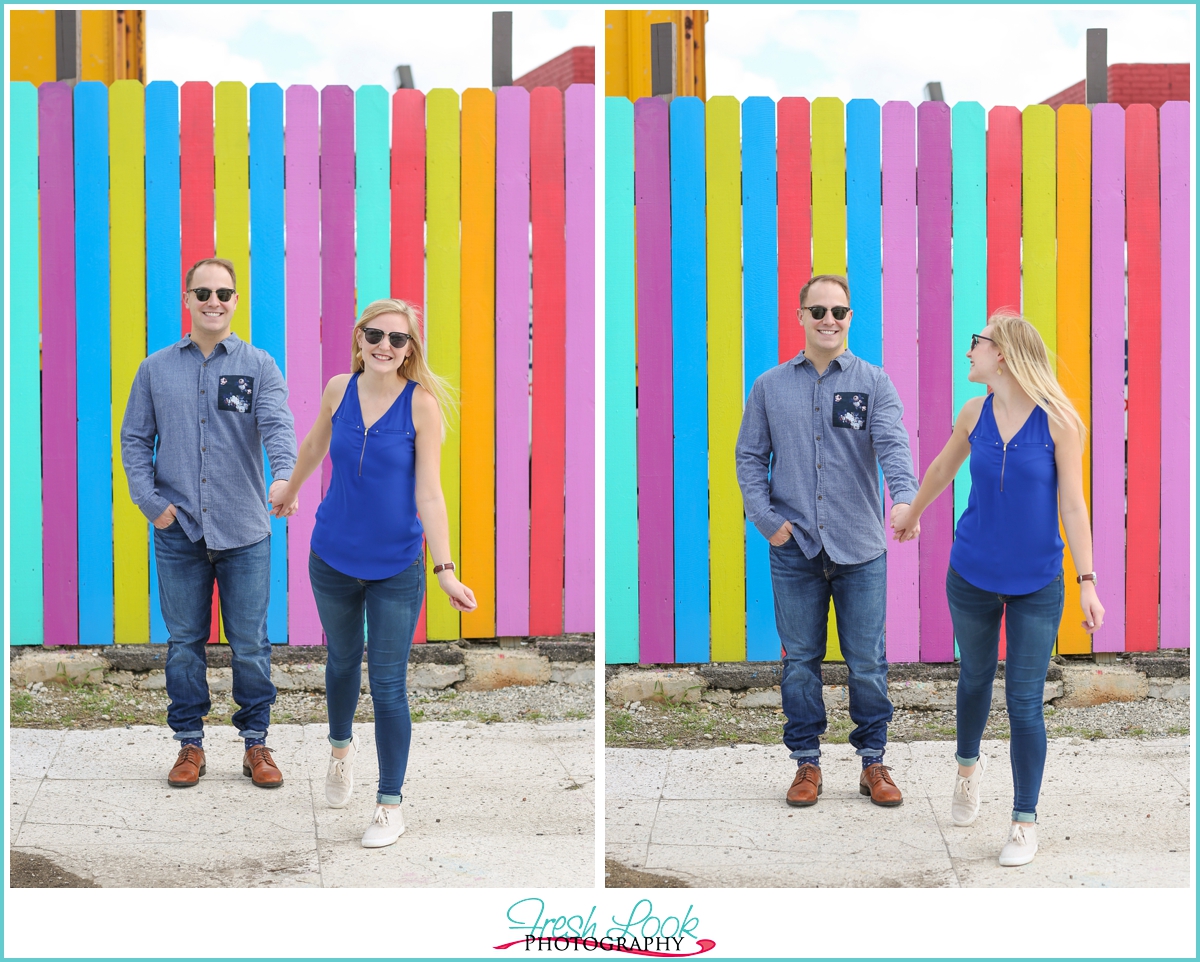 playful engagement pictures