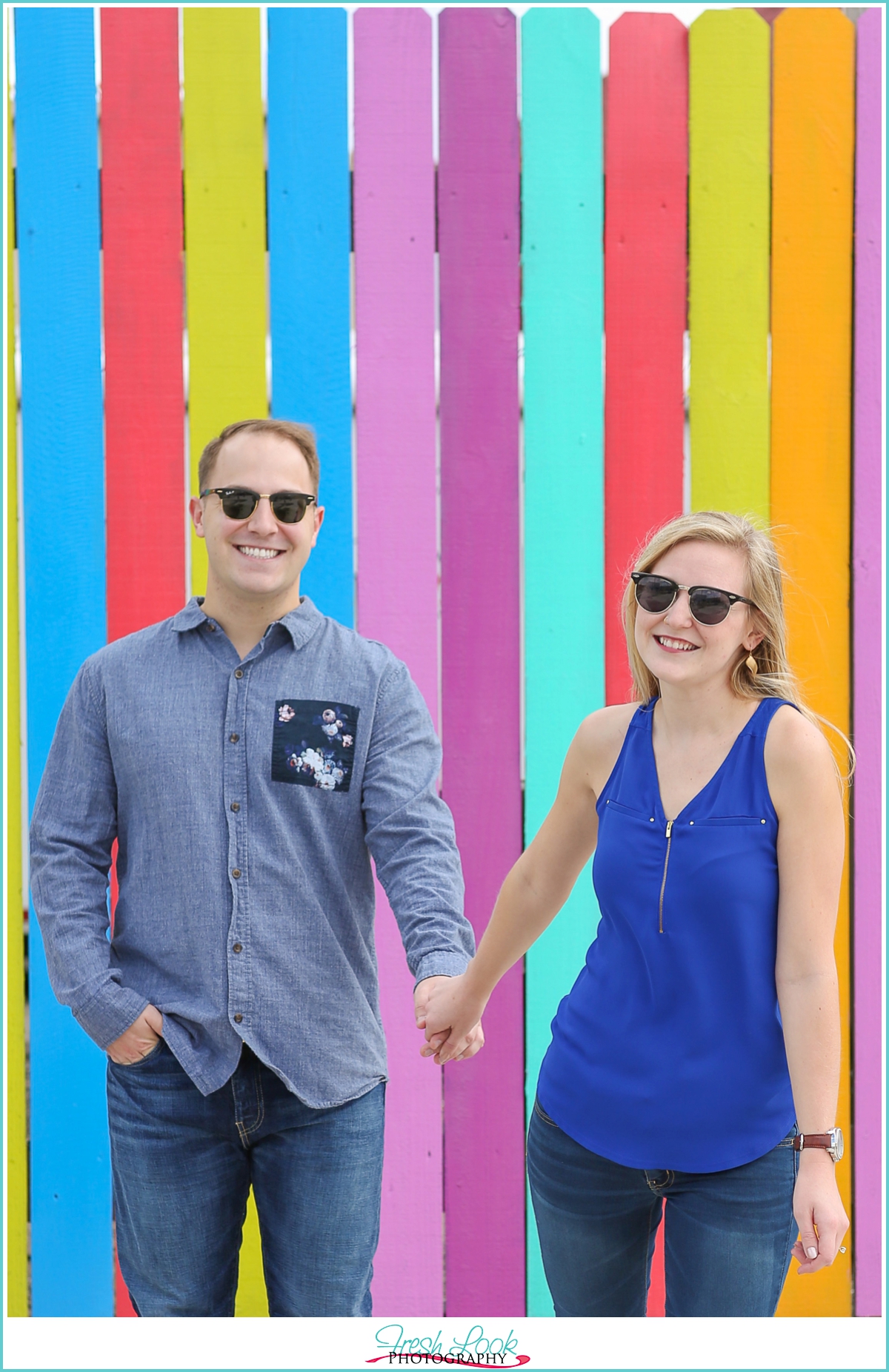 engagement shoot wearing shades