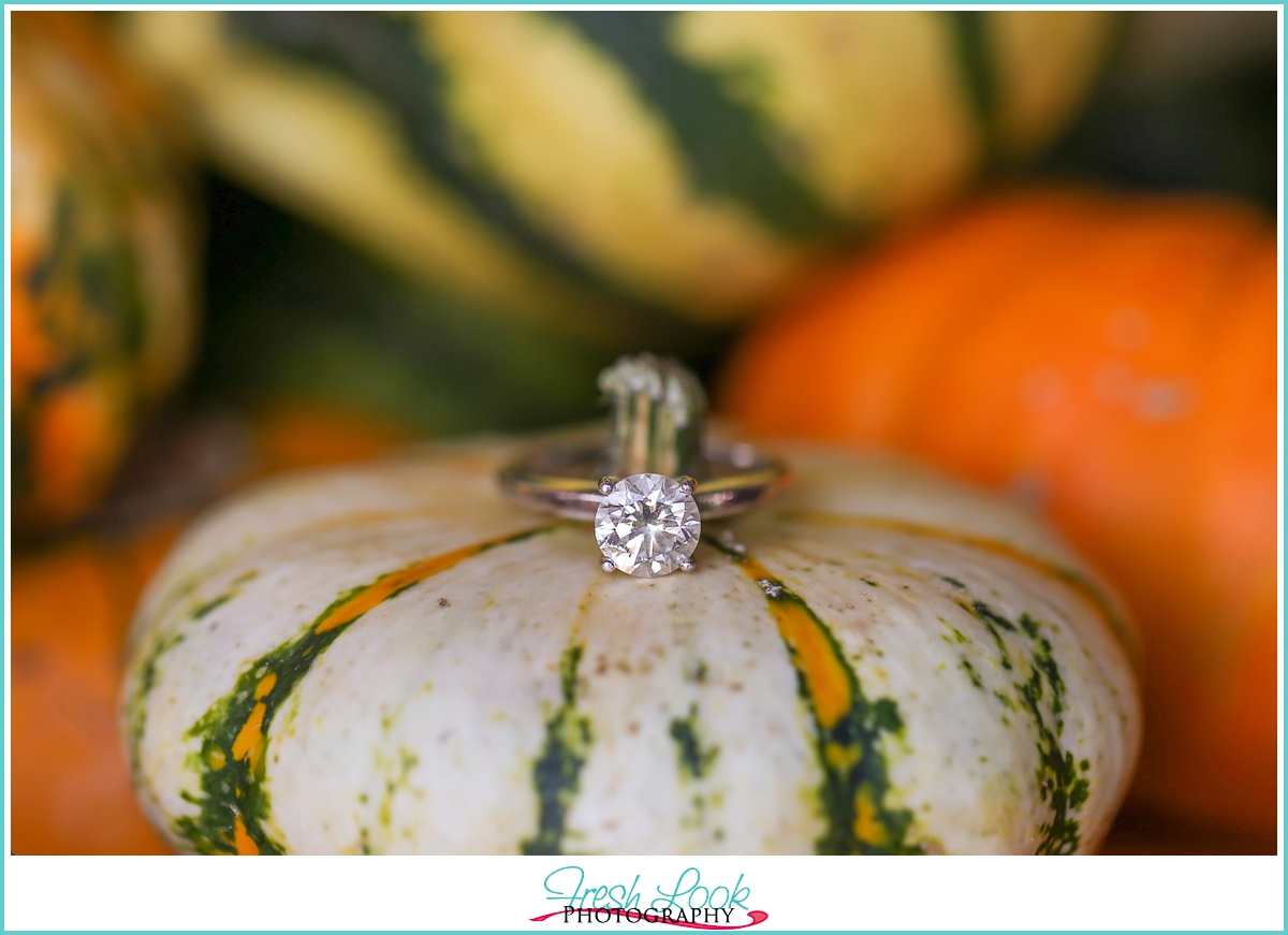 pumpkins and engagement ring
