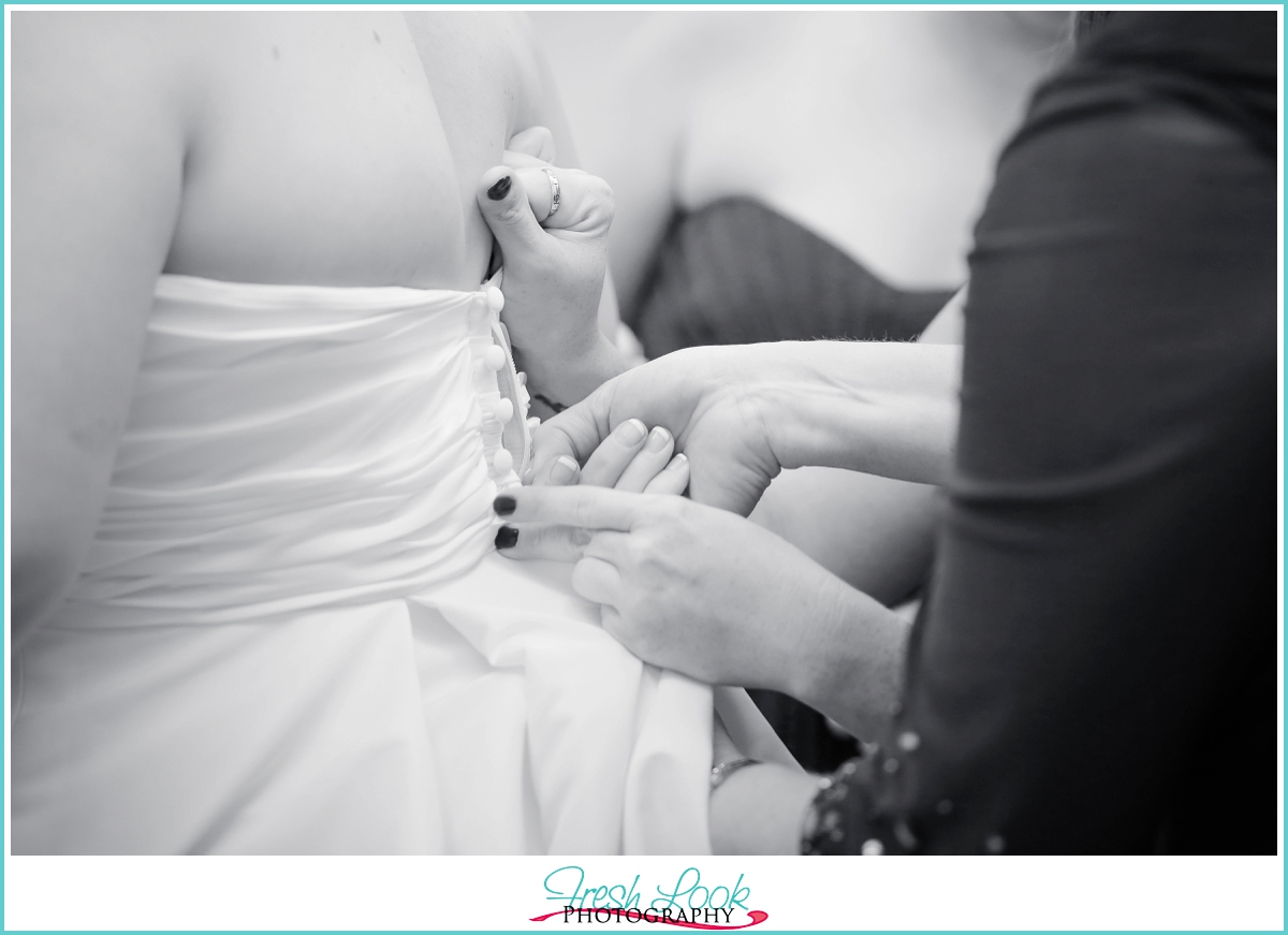 bride getting ready for the wedding