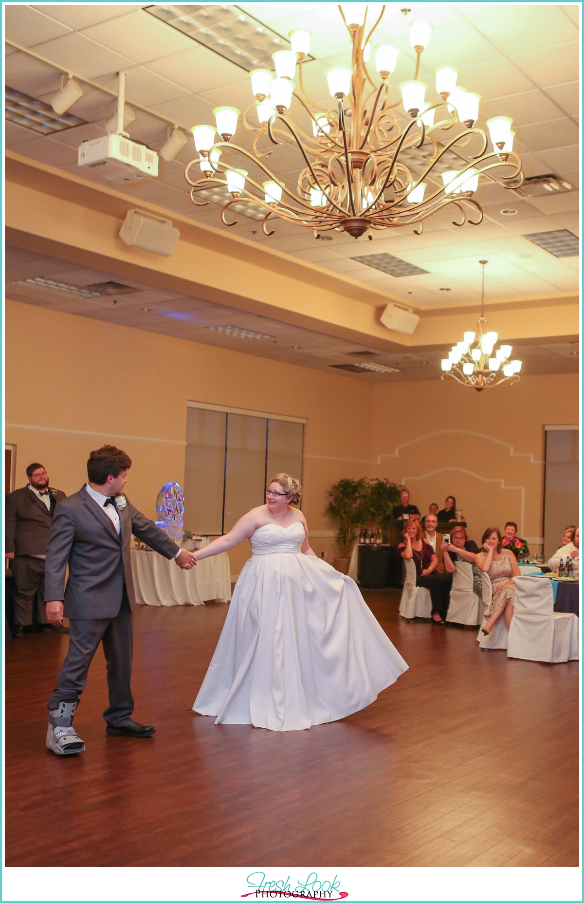 bride and groom first dance