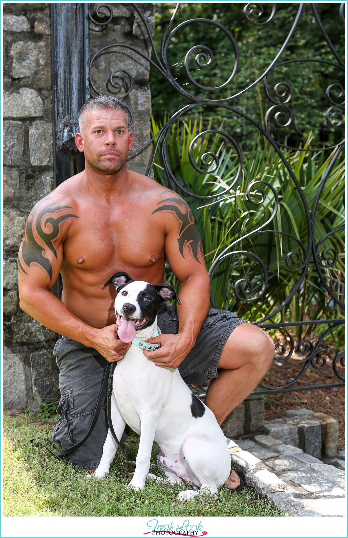 sexy guy with puppy