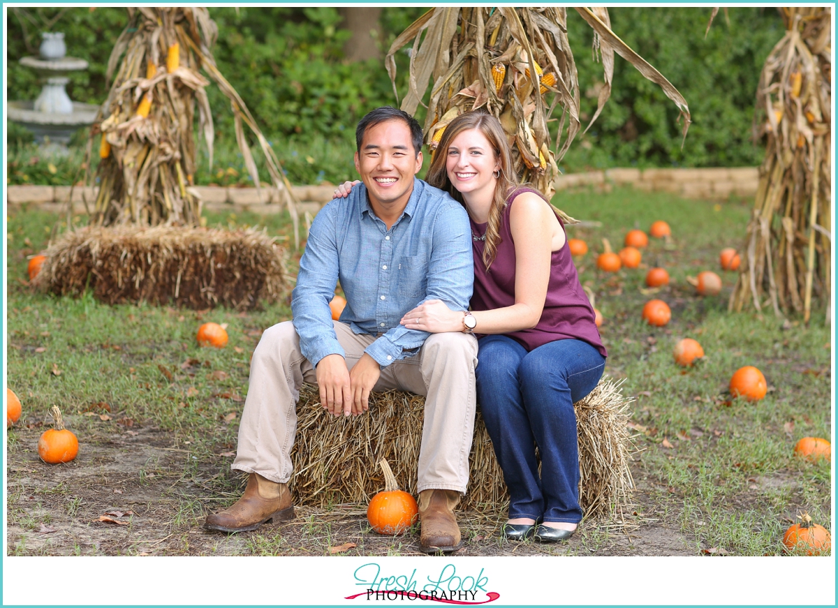 pumpkin patch engagement shoot