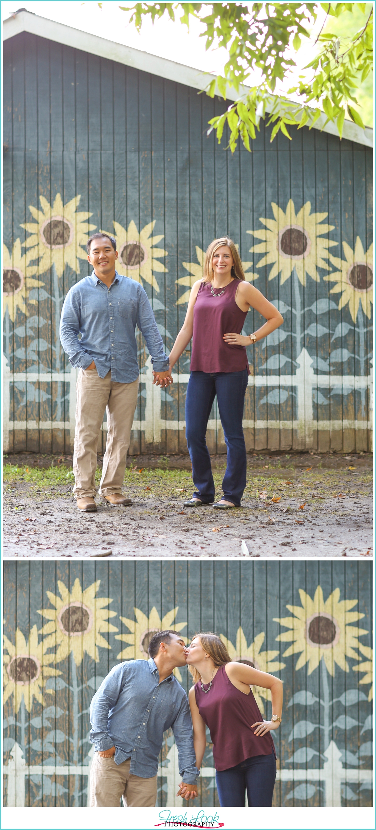 engagement shoot at the barn