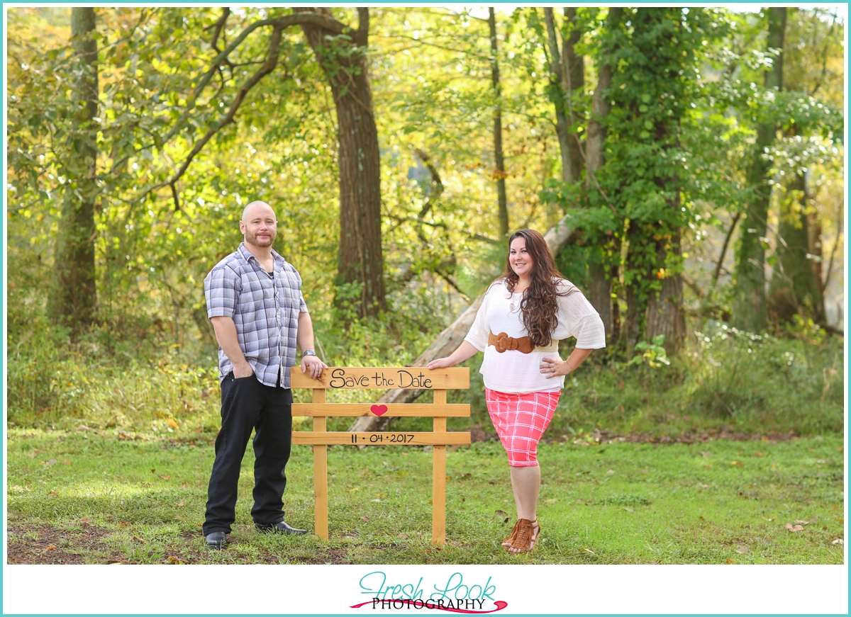 flirty woodsy engagement shoot