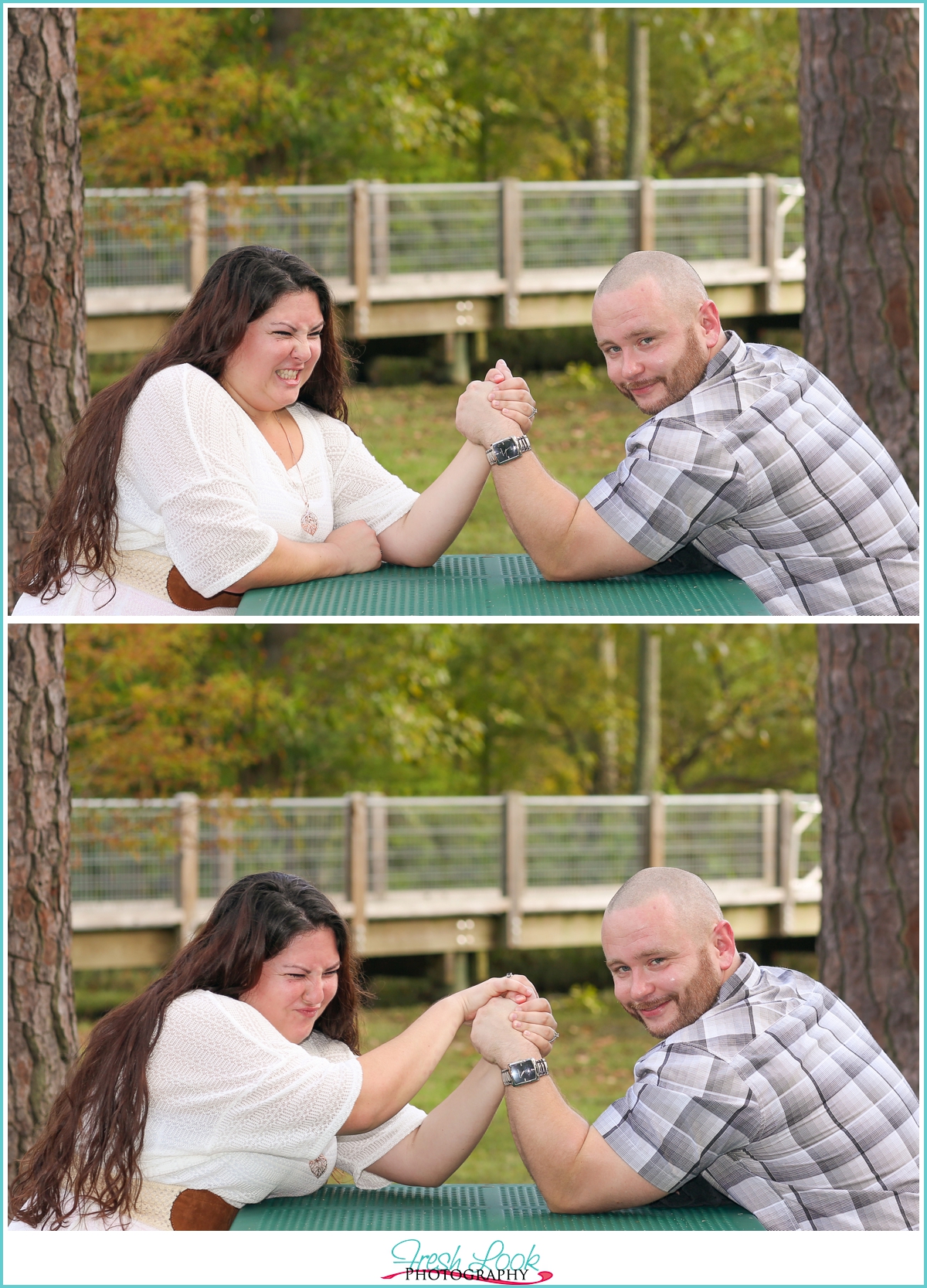 couple arm wrestling