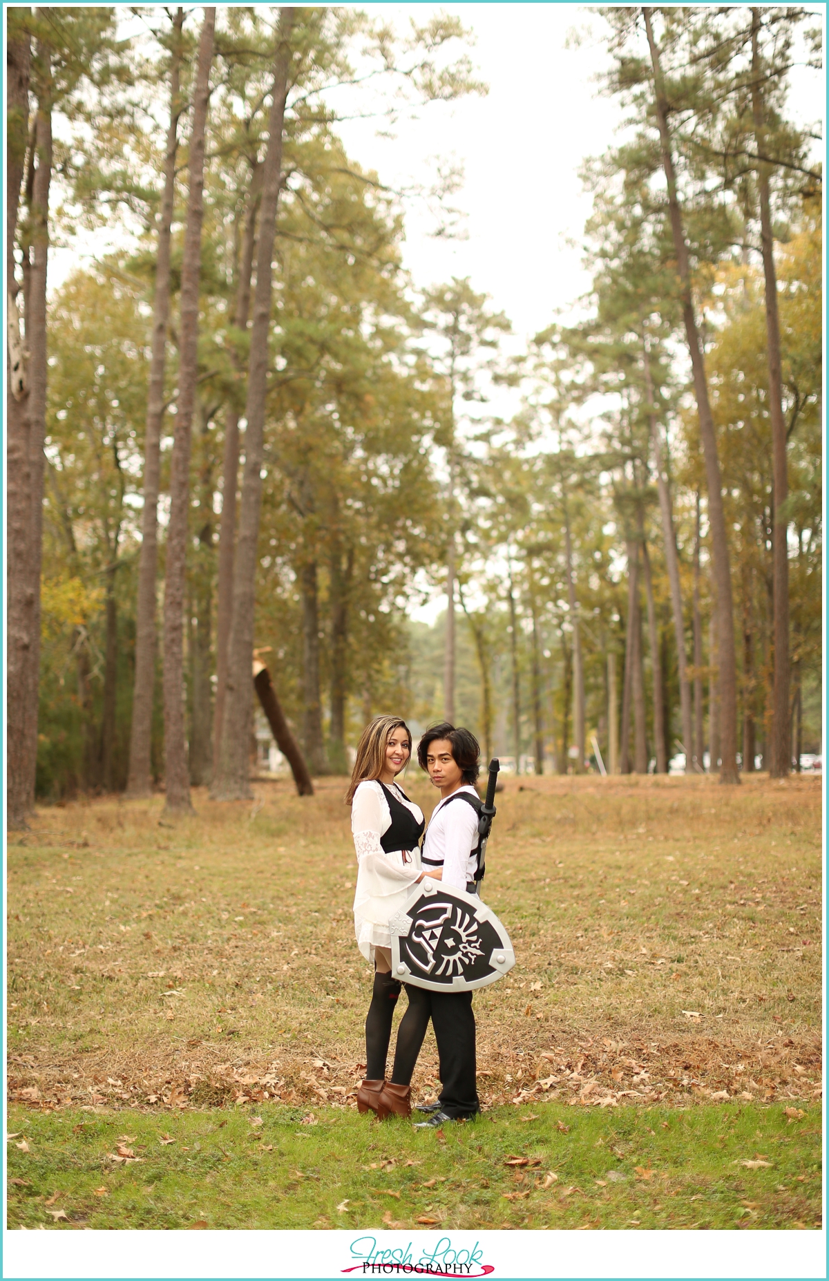 warm fall engagement session