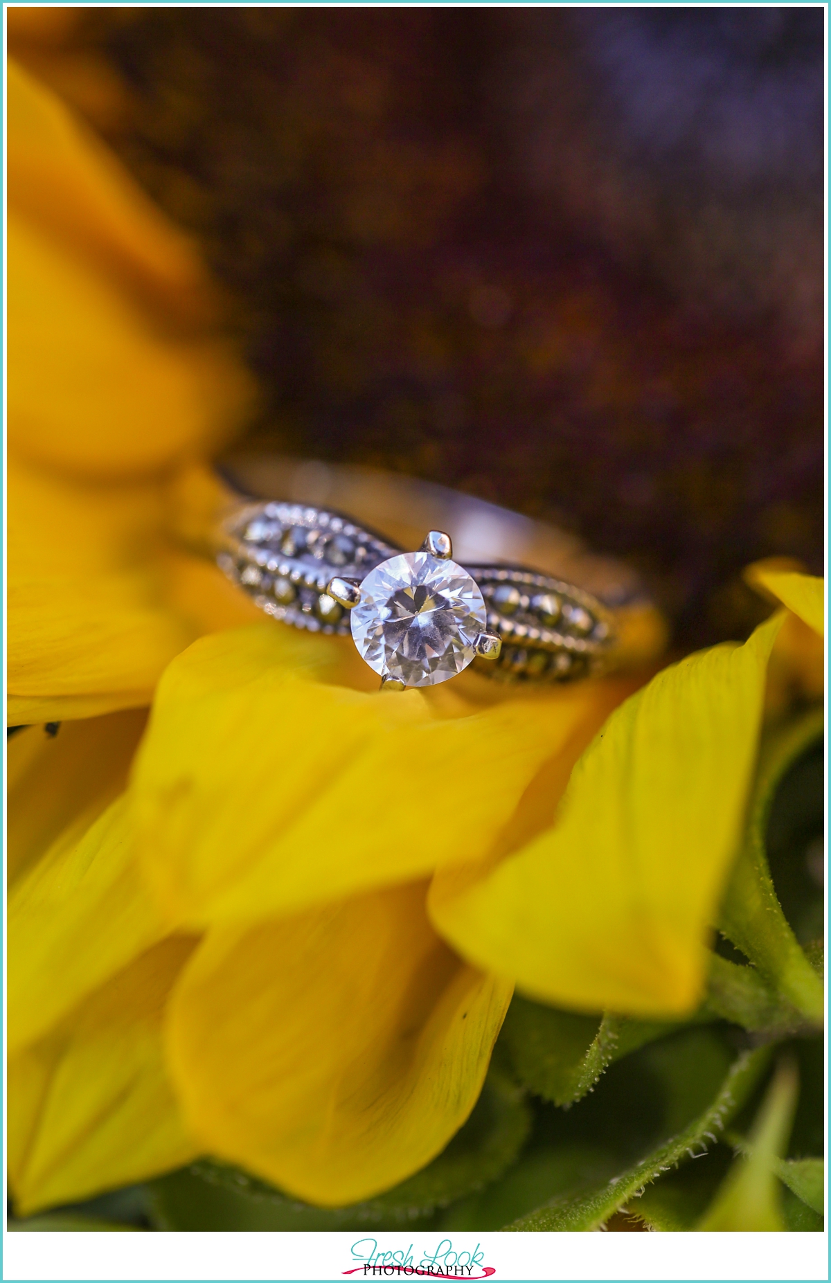 sunflower engagement ring