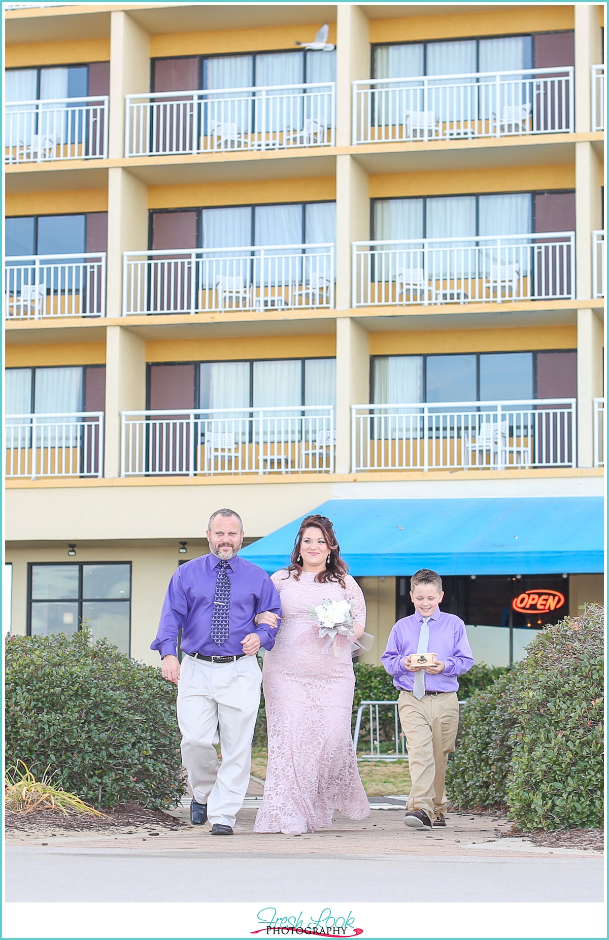 bride walking with her father