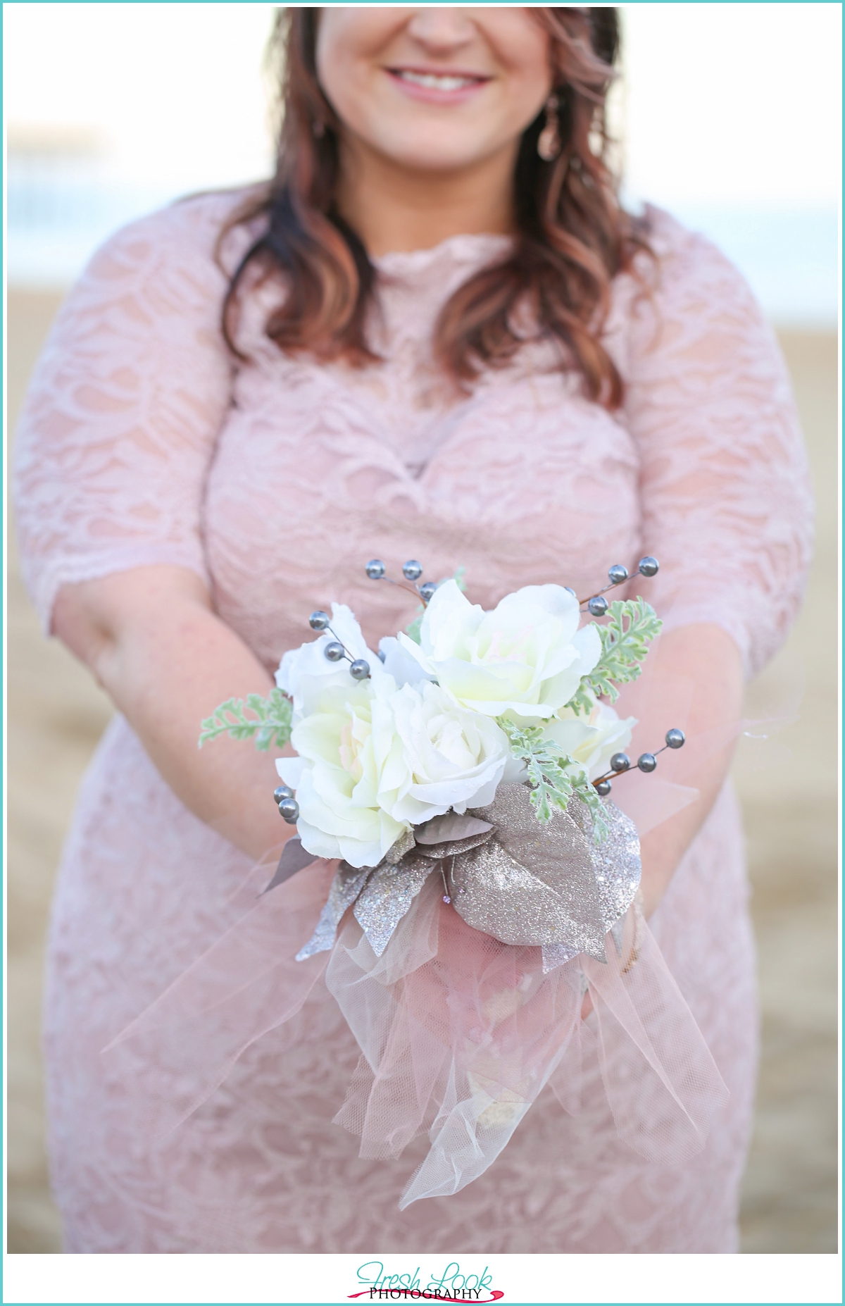 beach wedding bride