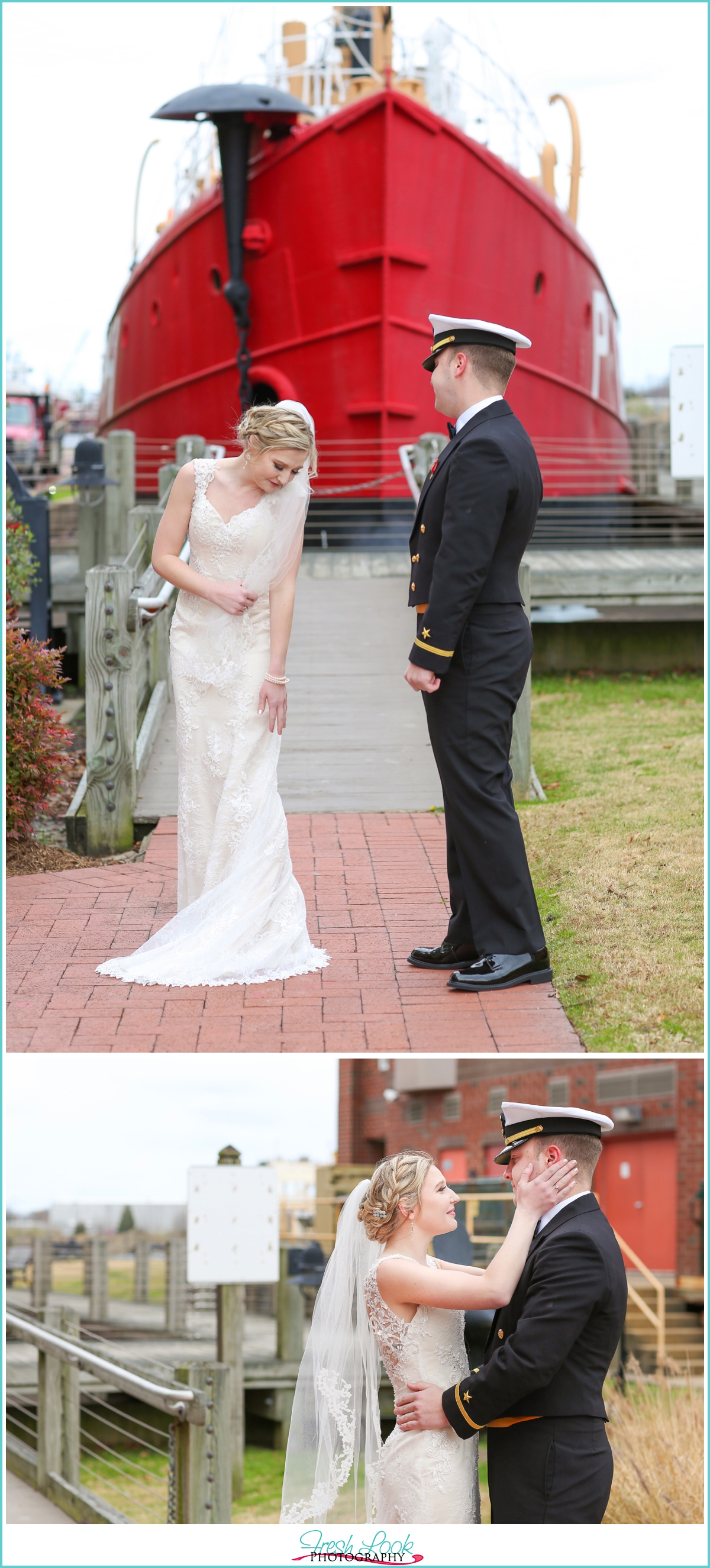 groom looking at his bride