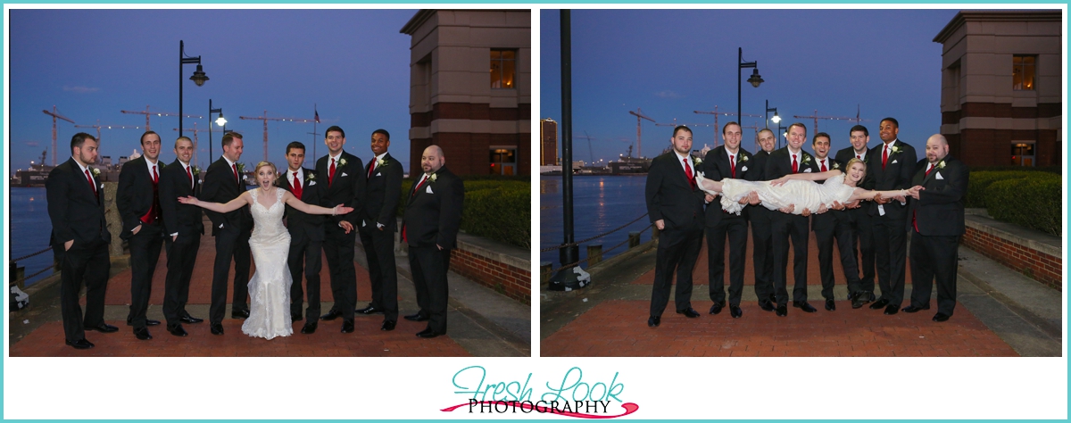 bride and groomsmen