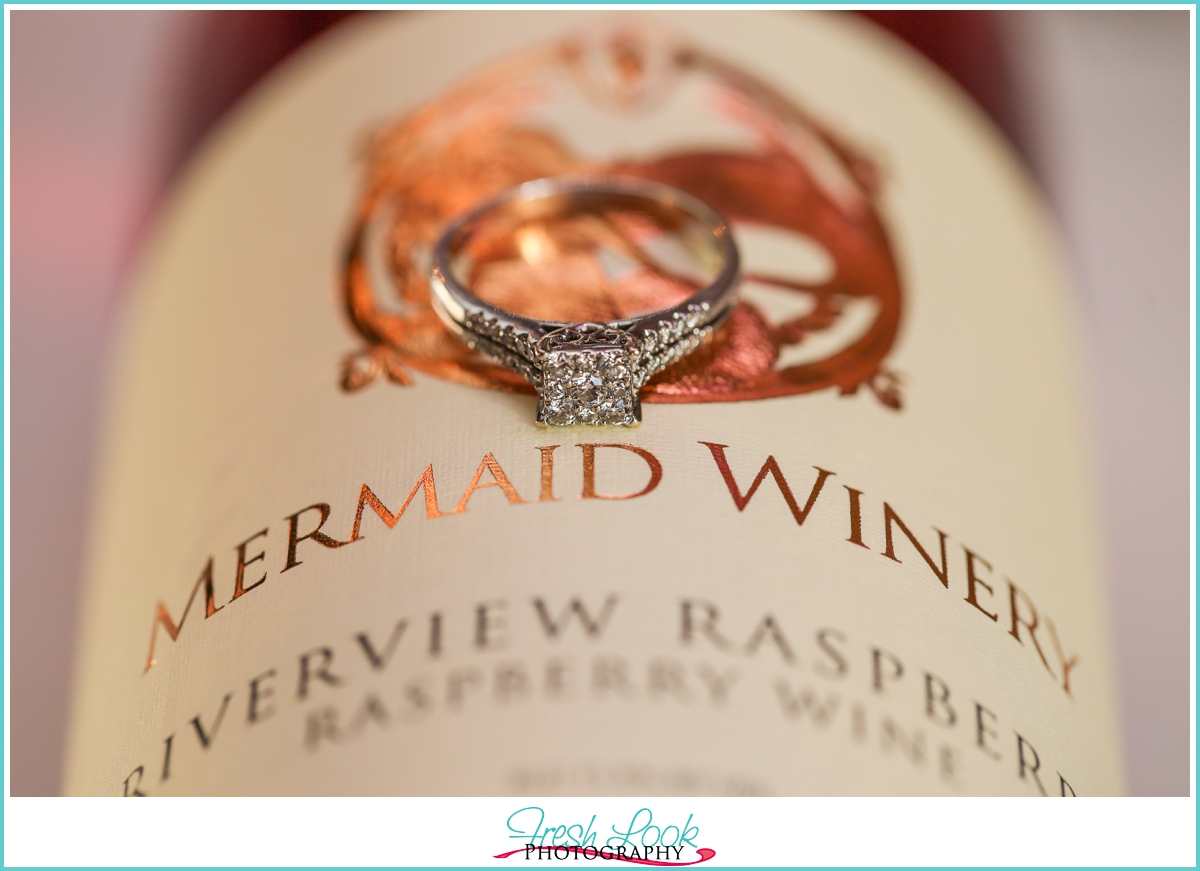 artsy Mermaid Winery engagement