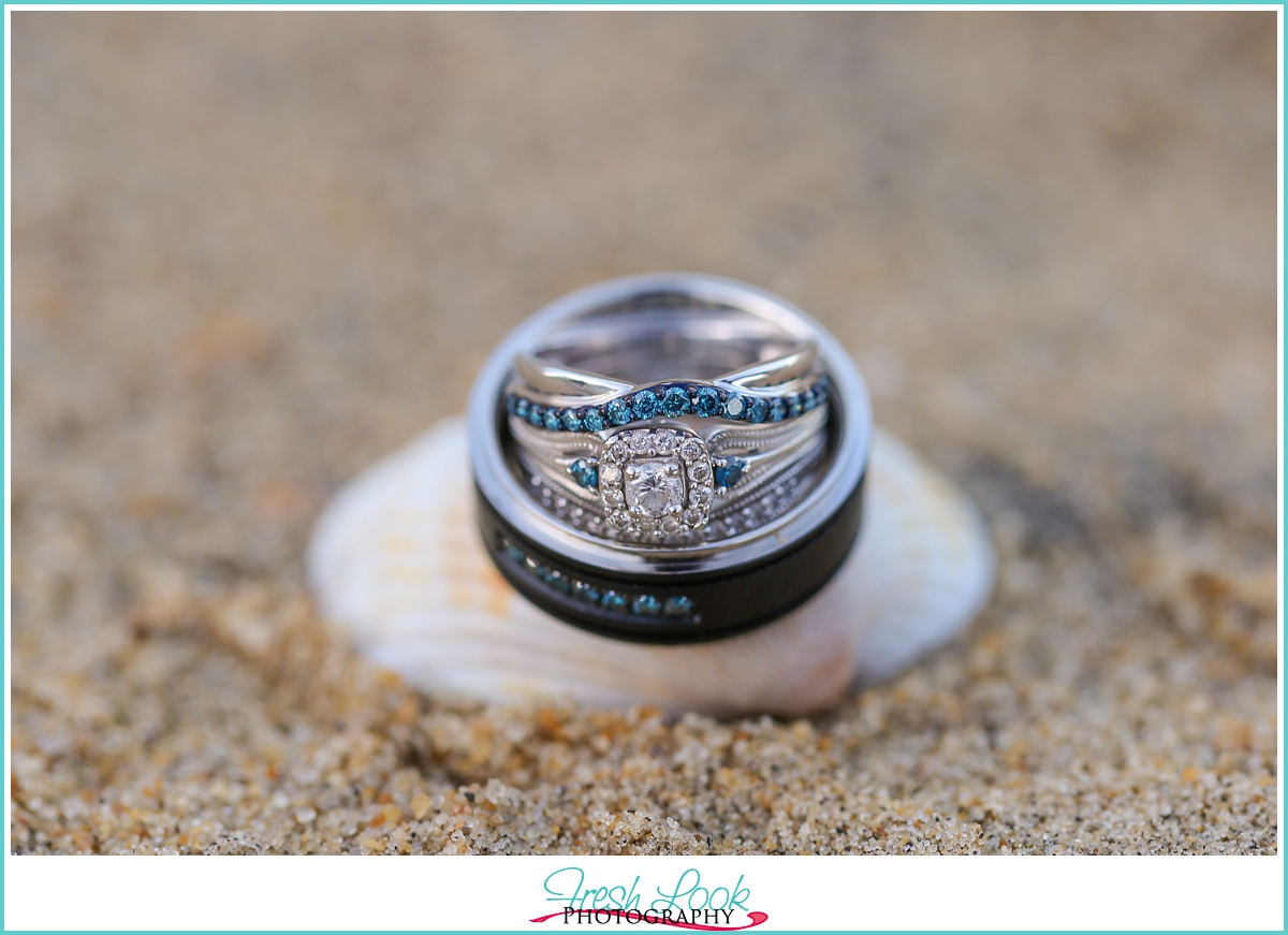beachy wedding rings