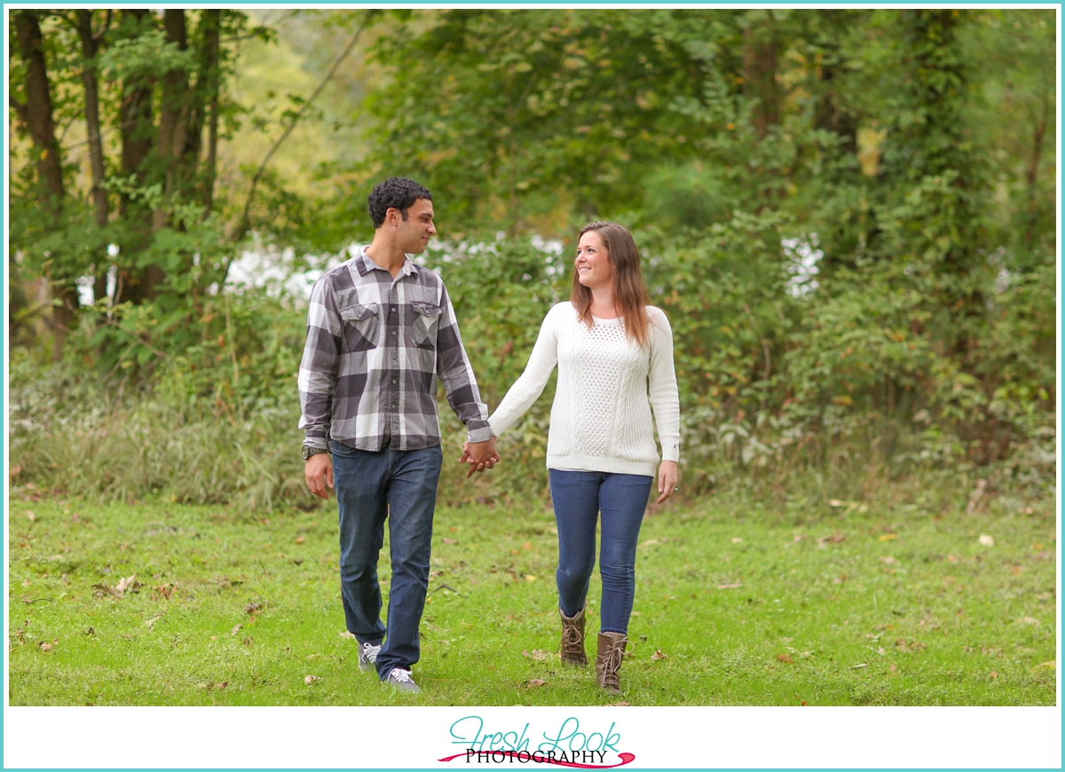 woodsy engagement session