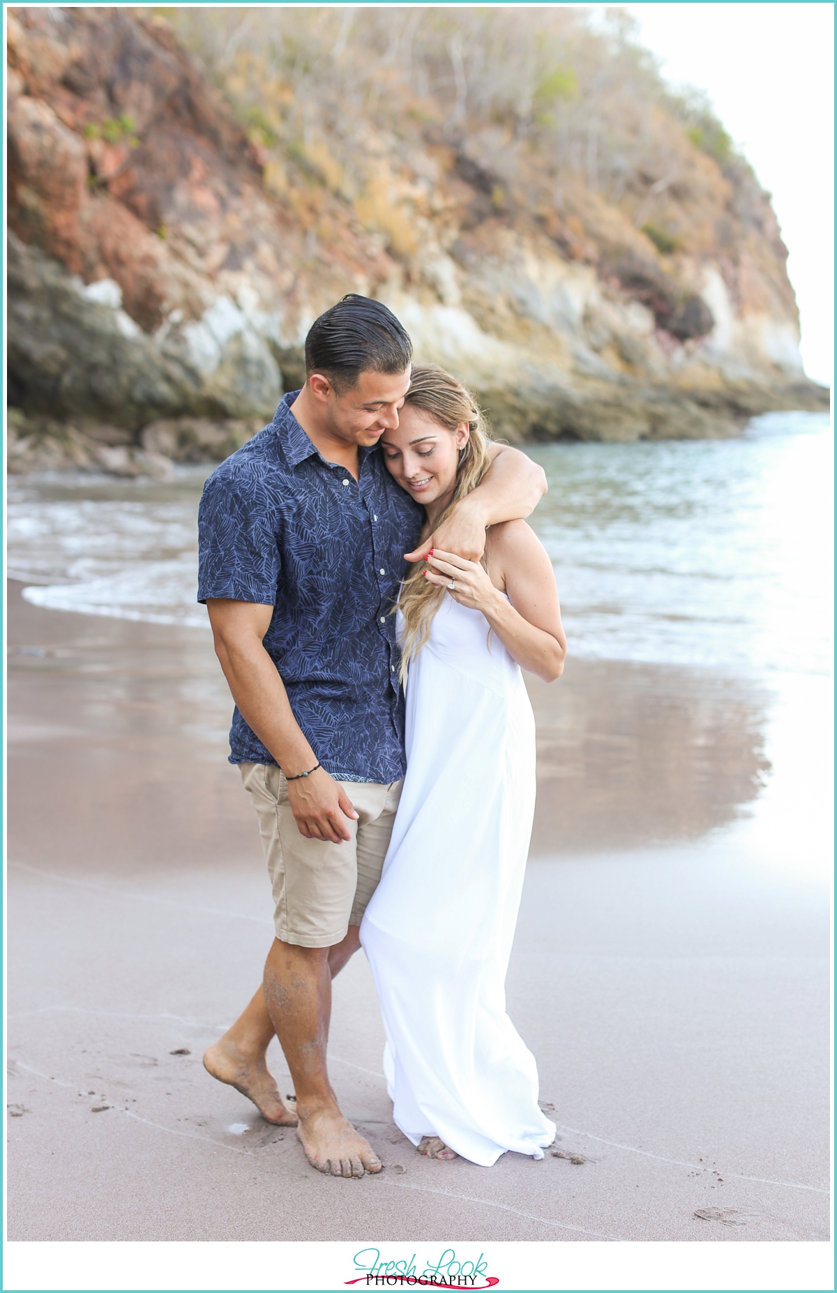 intimate beach engagement shoot