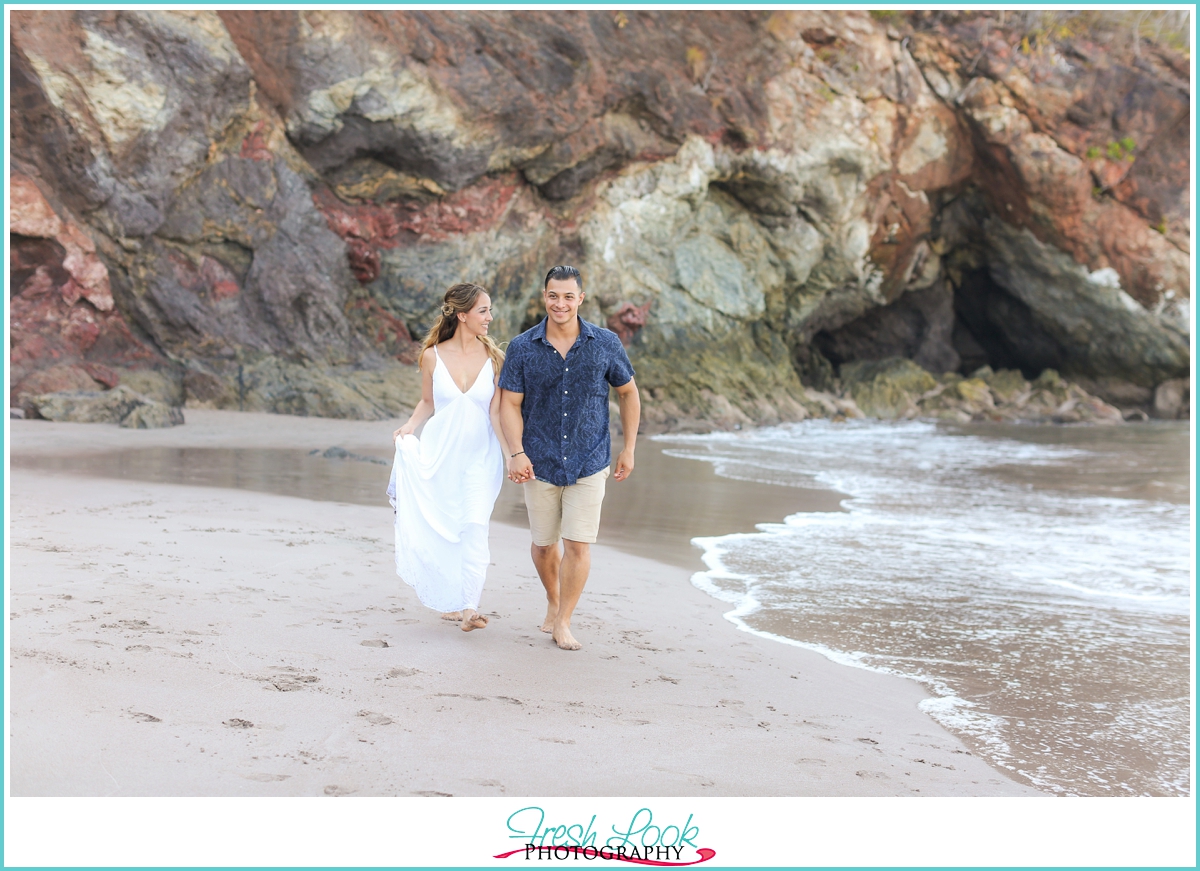 walking on Costa Rica beach