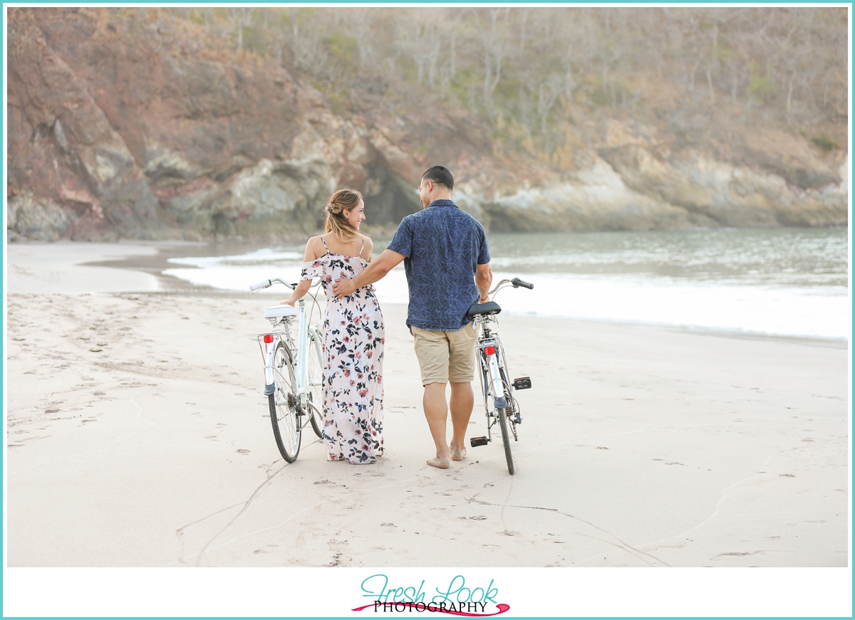 using bikes in engagement session