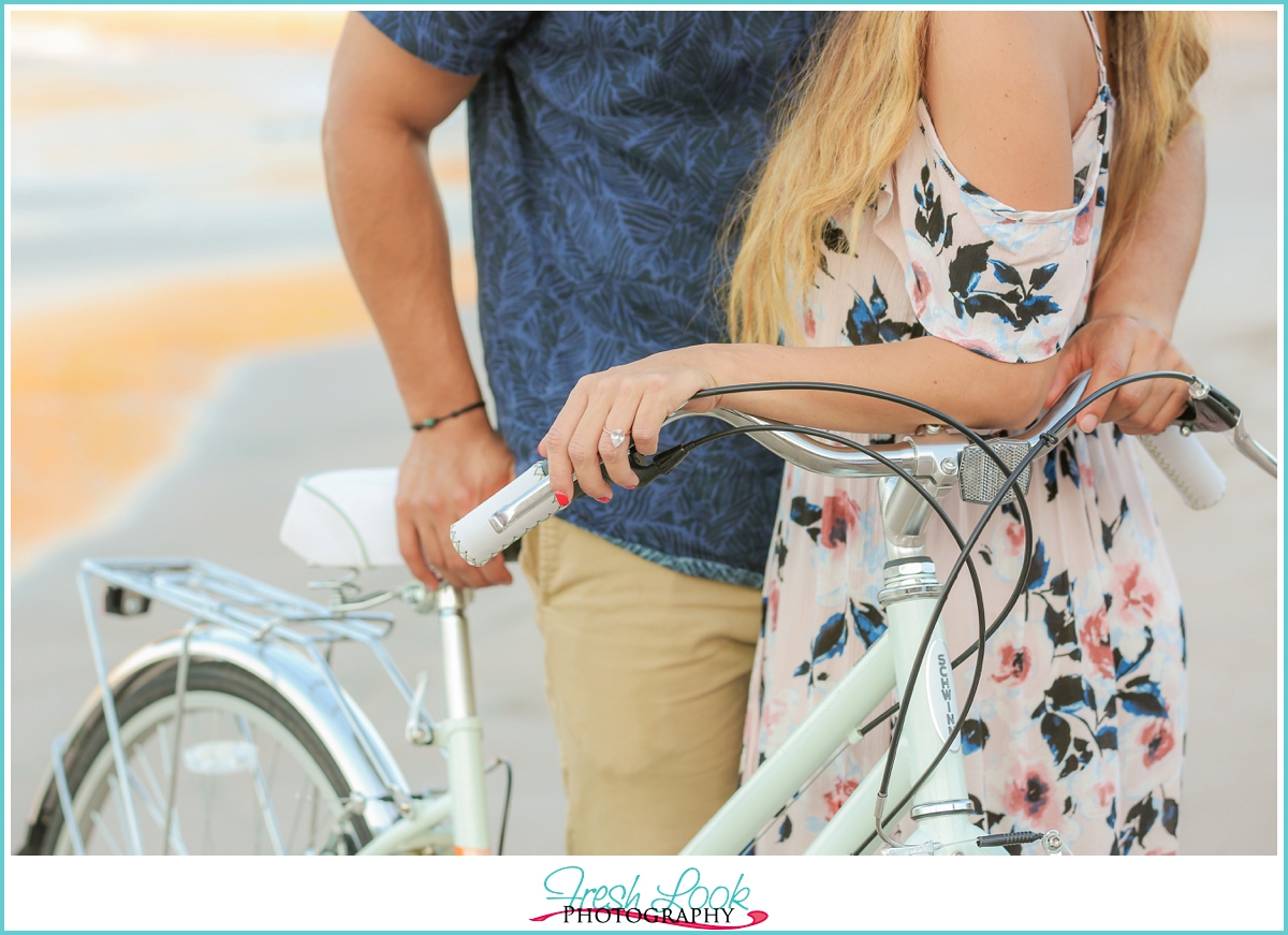 Schwinn beach bike engagement session