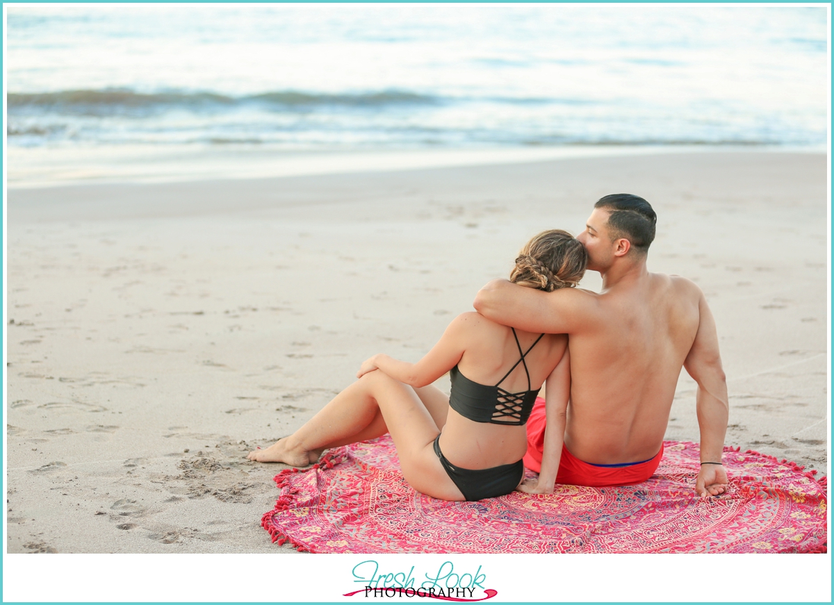 relaxed beach engagement session