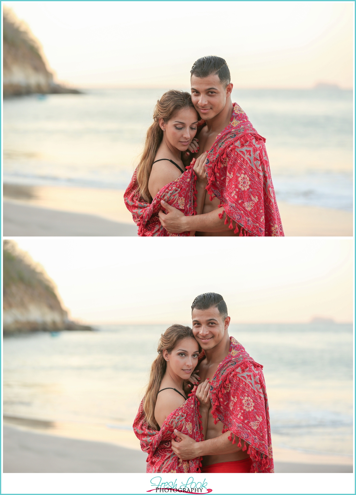 beach sunset engagement shoot