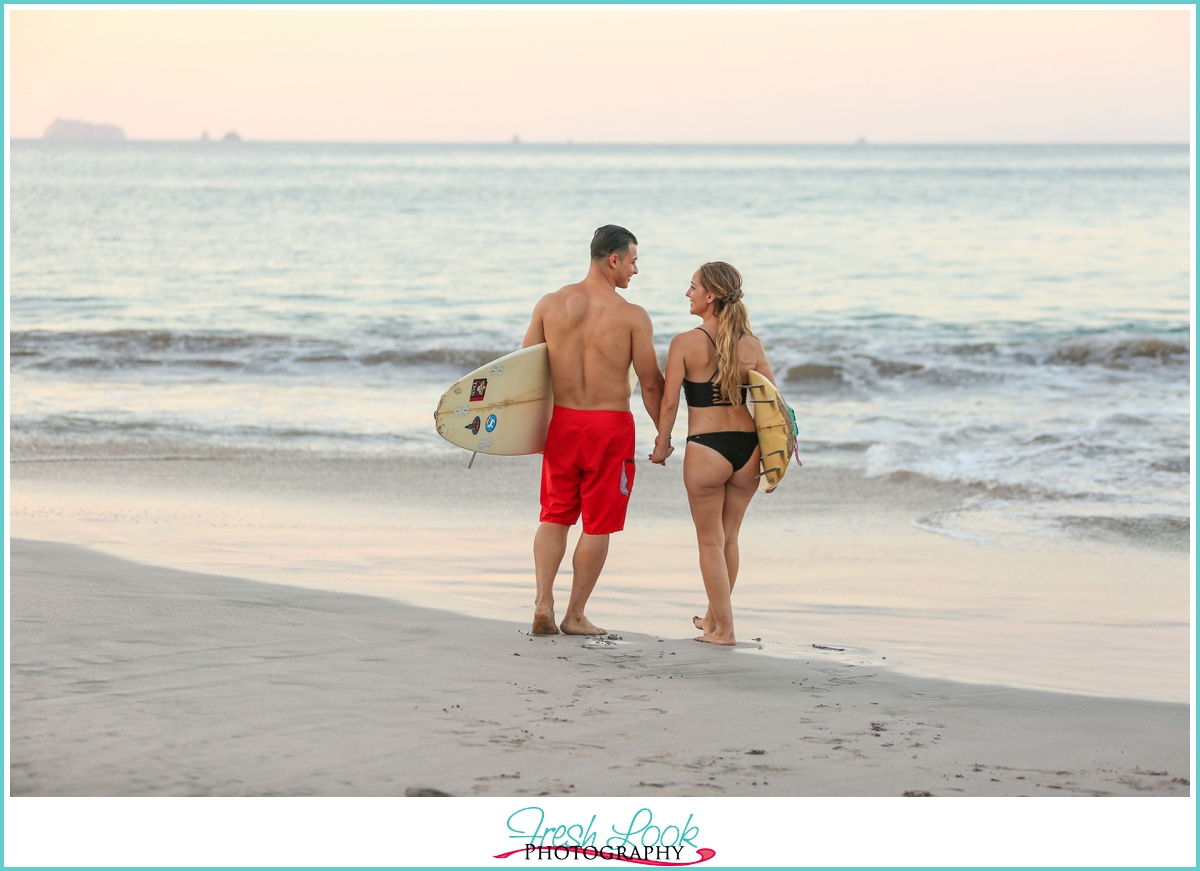 surfing during the engagement session