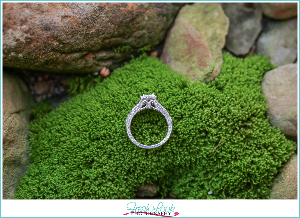 closeup of engagement ring