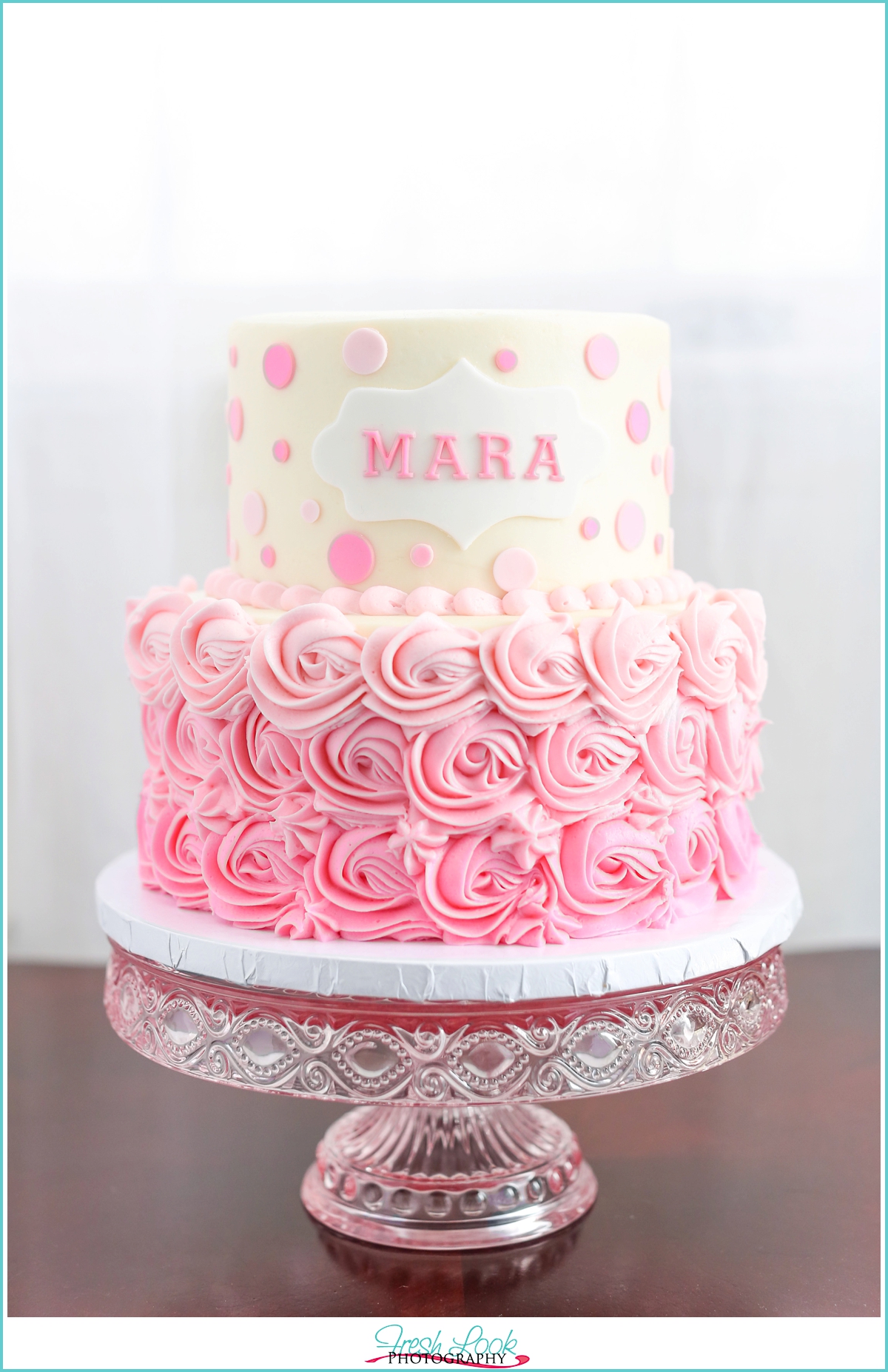 pink ombre birthday cake