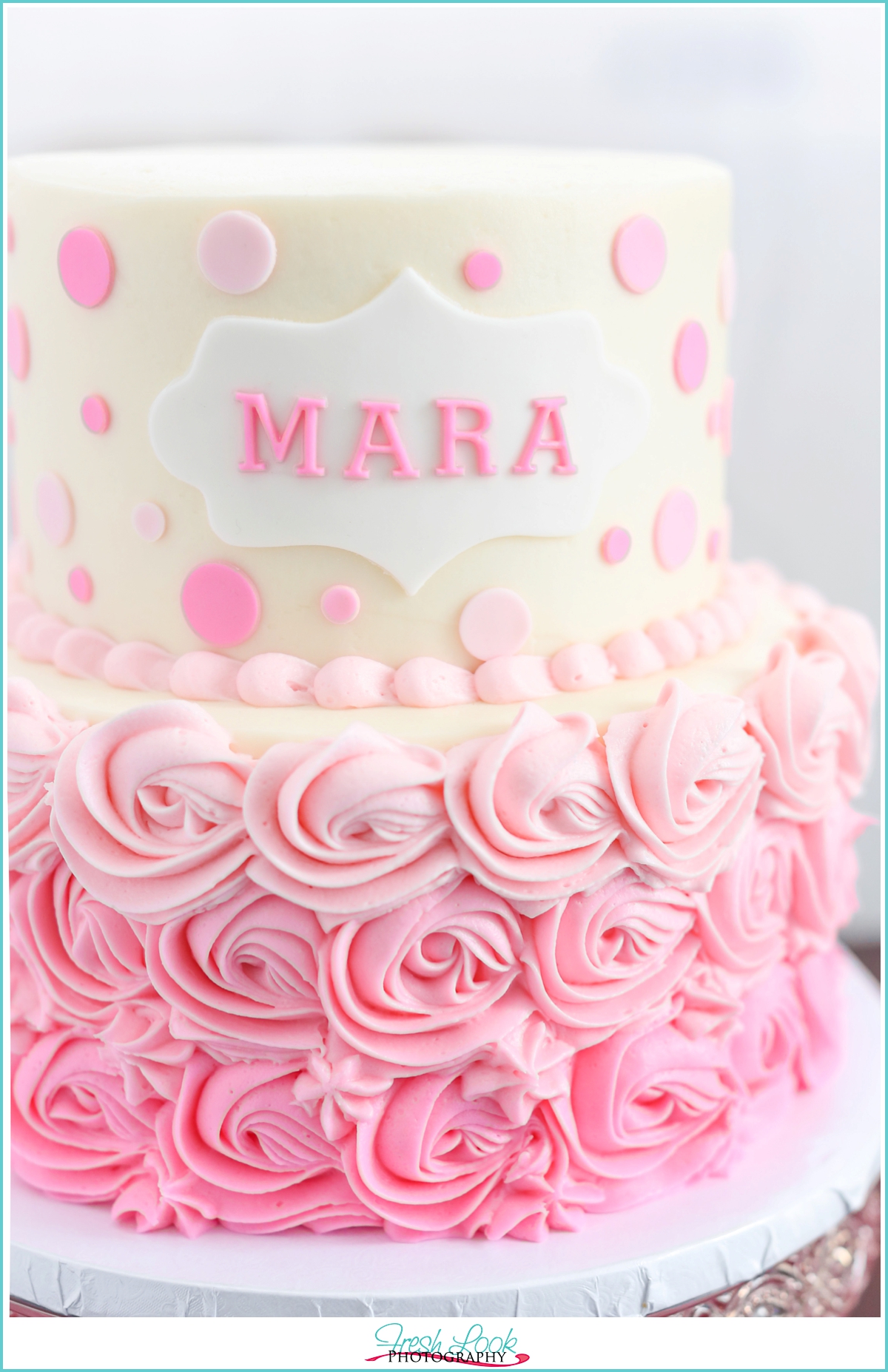 pink birthday cake