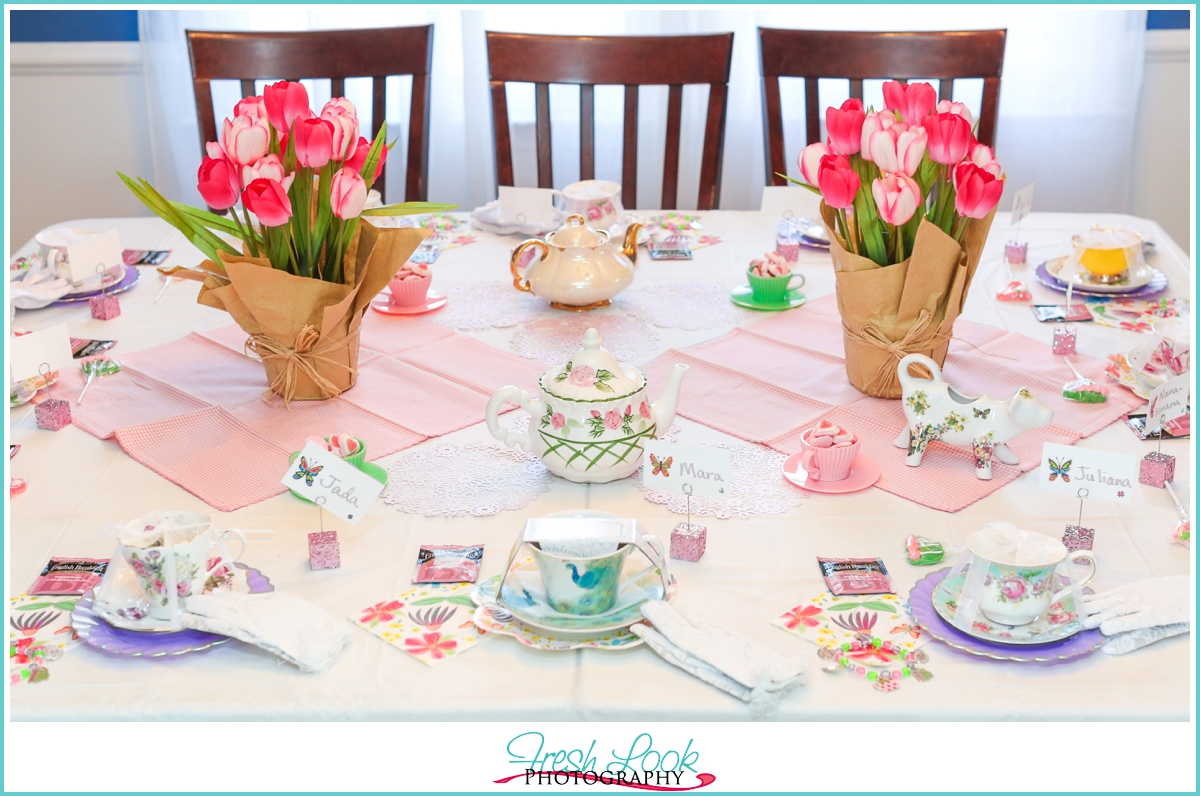 girly tea party table