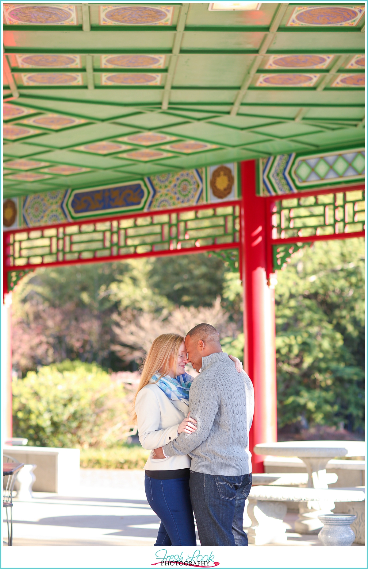 Norfolk Pagoda Gardens engagement photo shoot