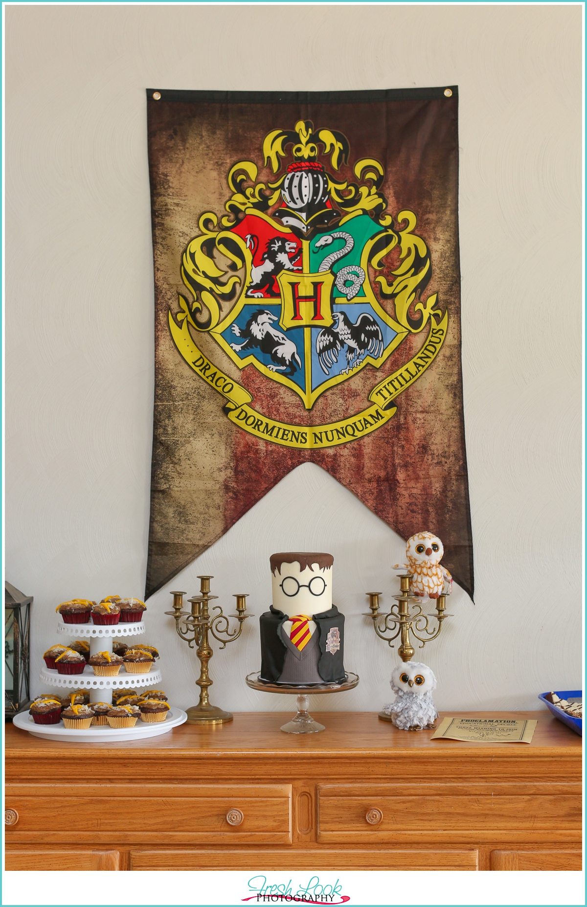 Harry Potter birthday cake and Hogwarts