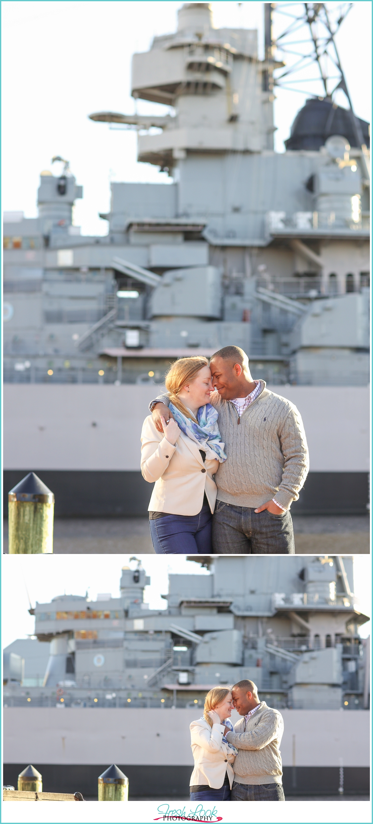 USS Wisconsin engagement photos